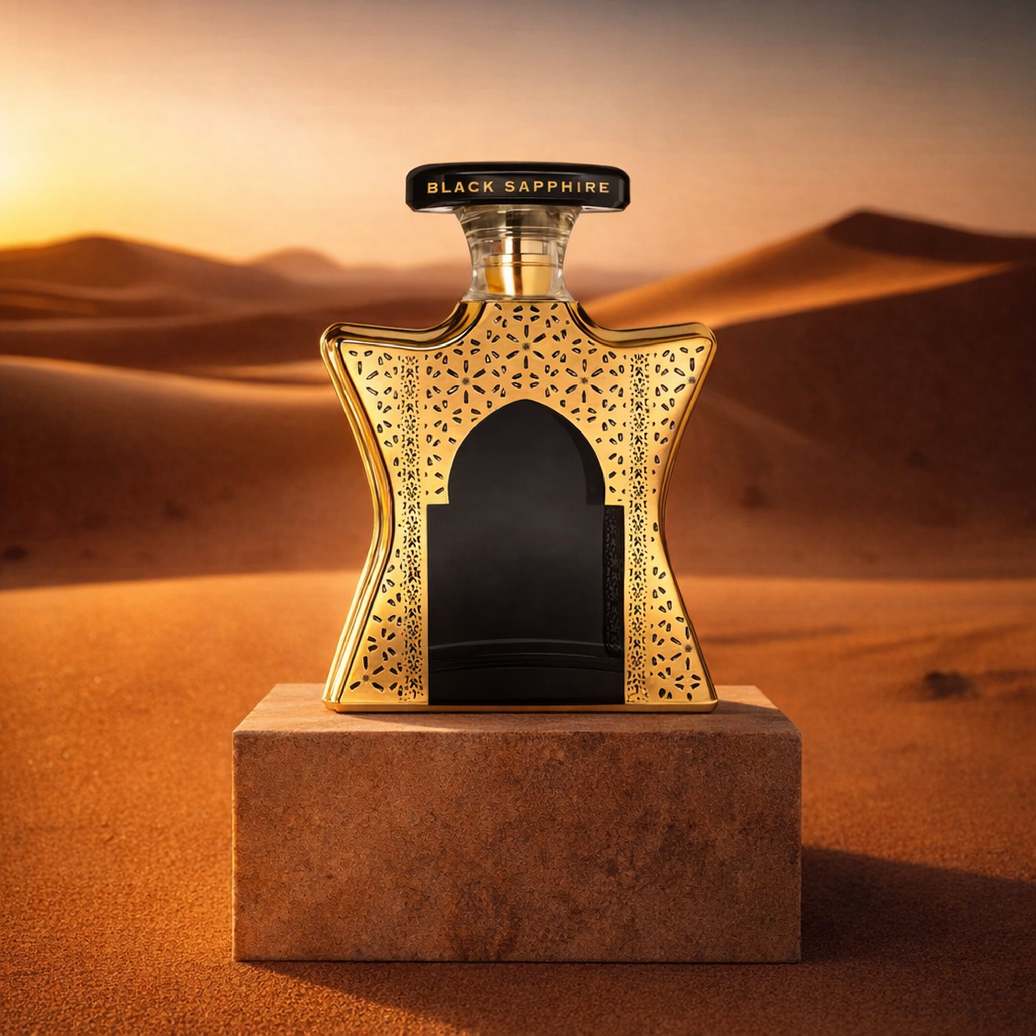 Bond No.9 New York Dubai Gold EDP upright pedestal gallery showcase
