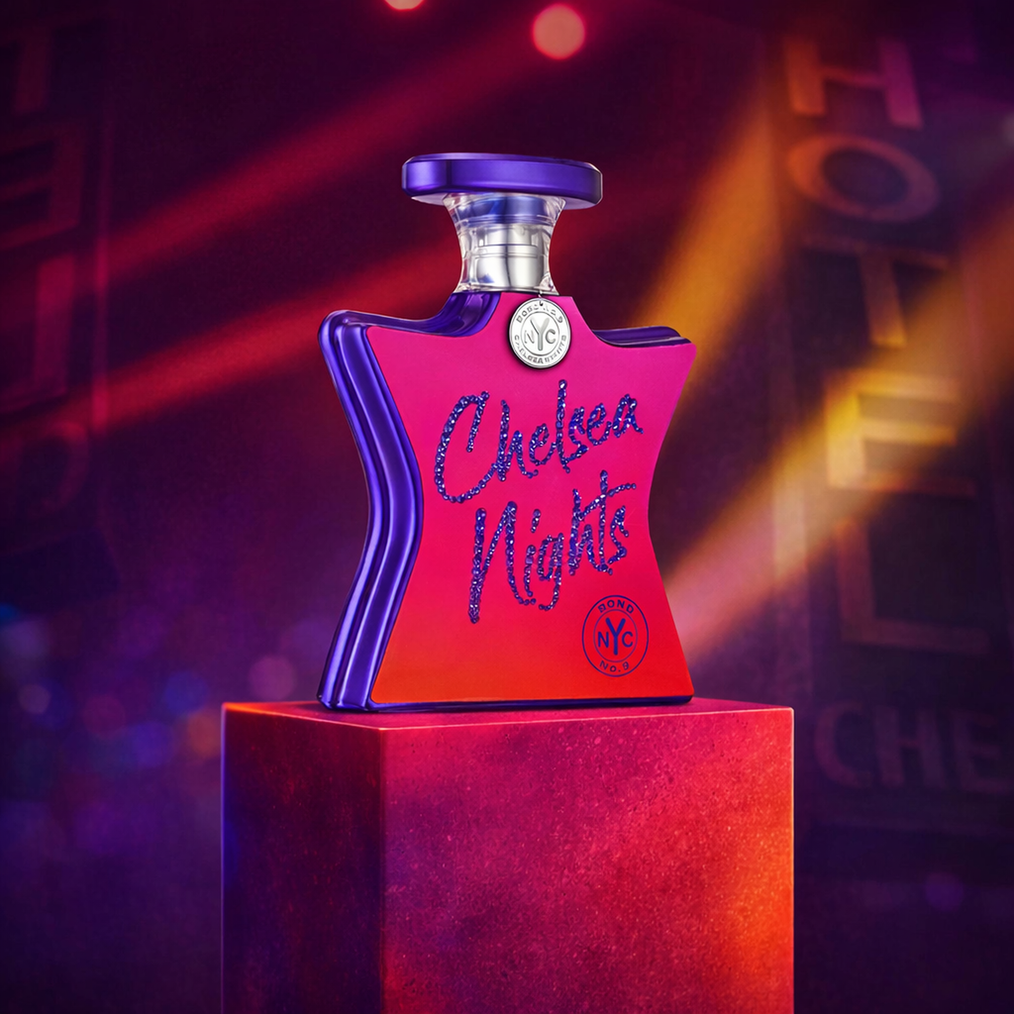 Bond No.9 New York Chelsea Nights Limited Edition Swarovski EDP upright pedestal gallery showcase
