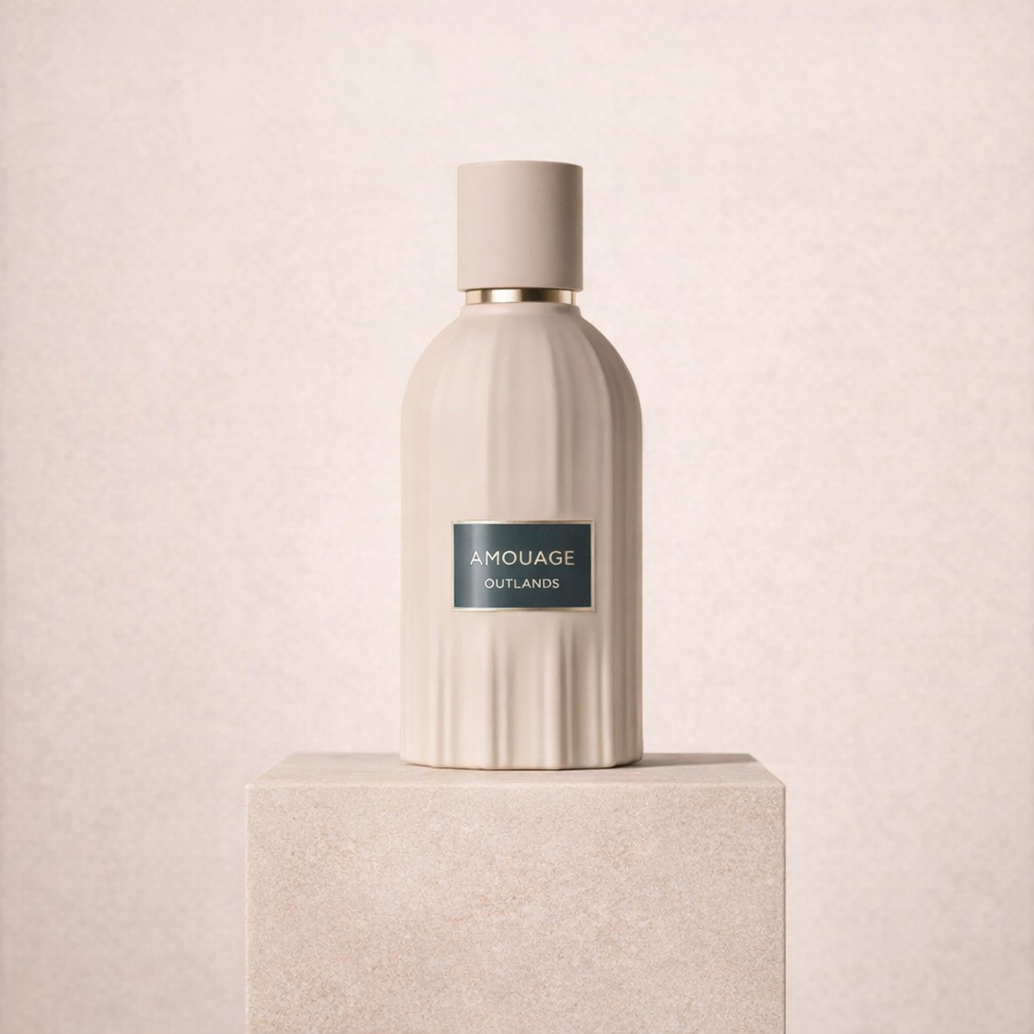 Amouage Outlands Extrait de Parfum upright pedestal gallery showcase