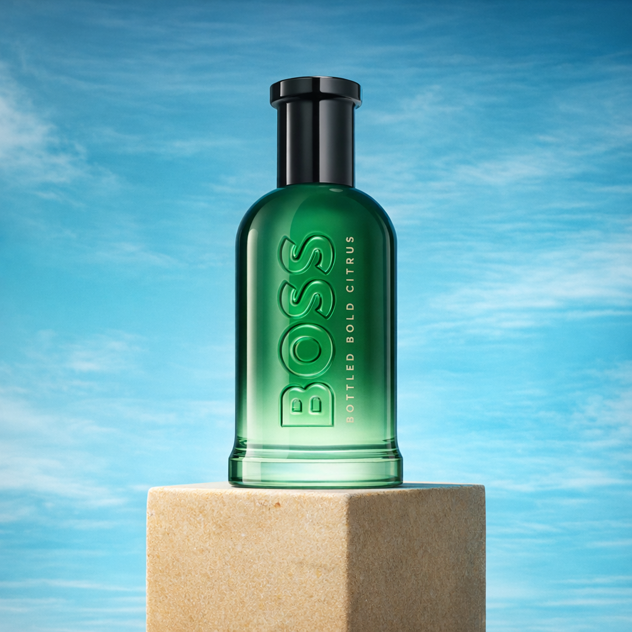 Hugo Boss Boss Bottled Bold Citrus EDP for Men upright pedestal gallery showcase