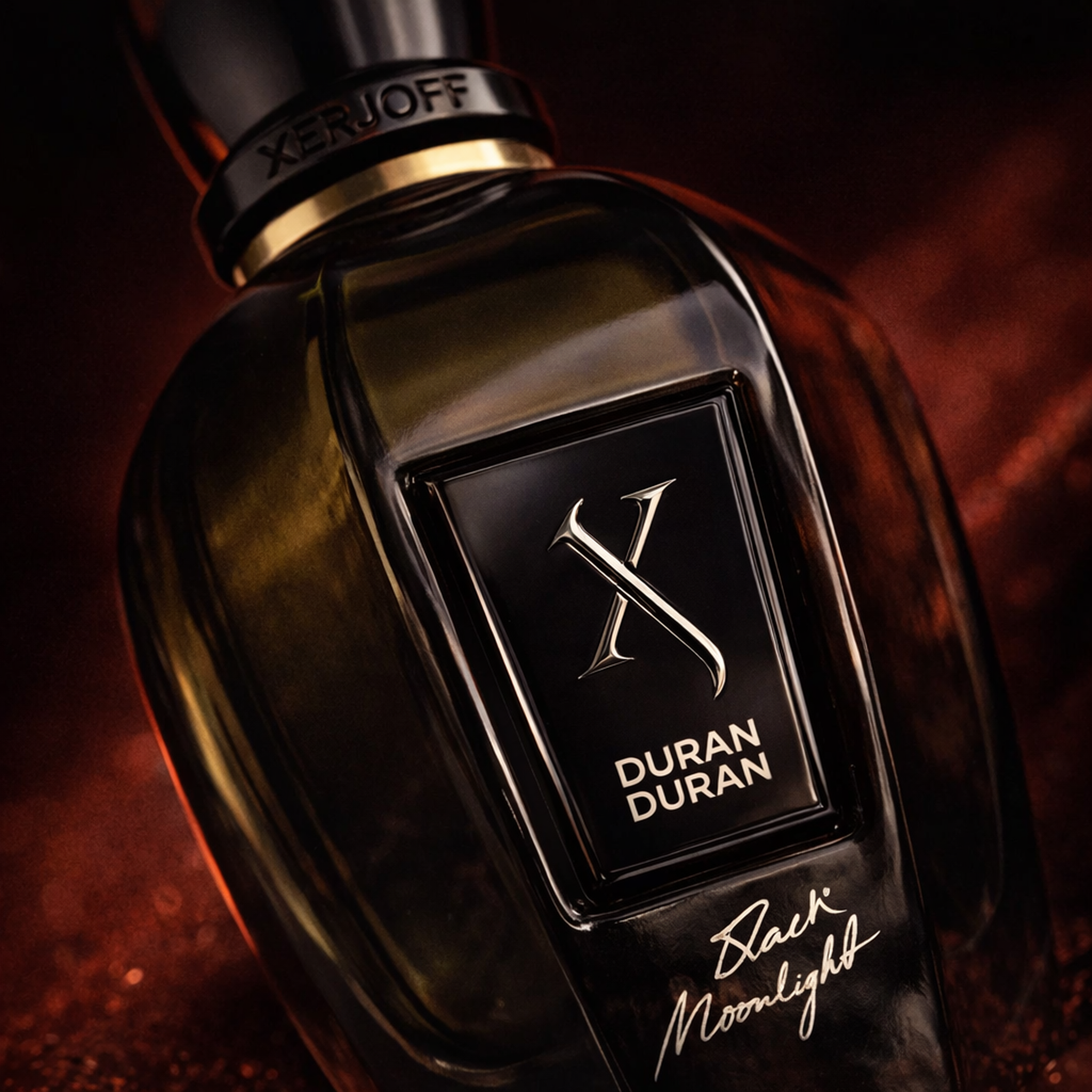Xerjoff Duran Duran Black Moonlight Parfum macro label detail gallery showcase