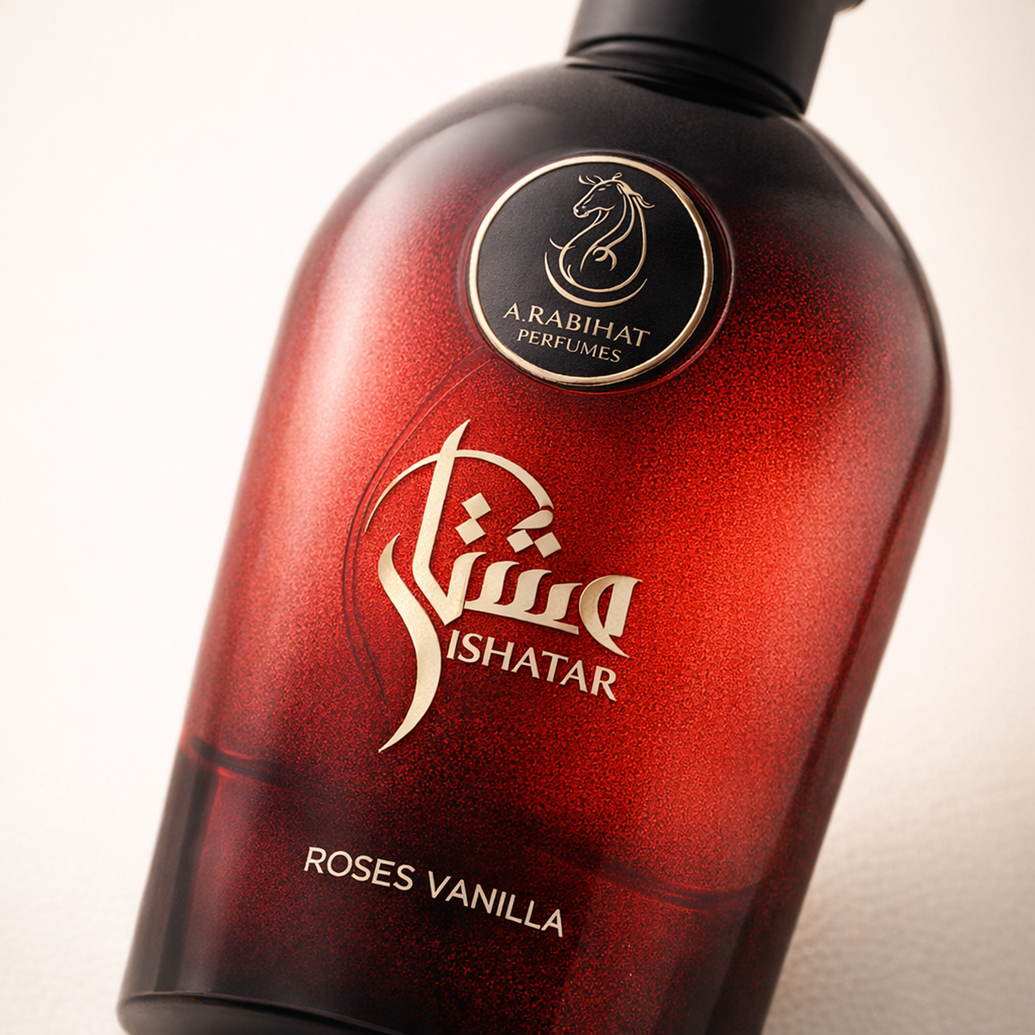 Arabiyat Prestige Ishatar Roses Vanilla EDP for Women macro label detail gallery showcase