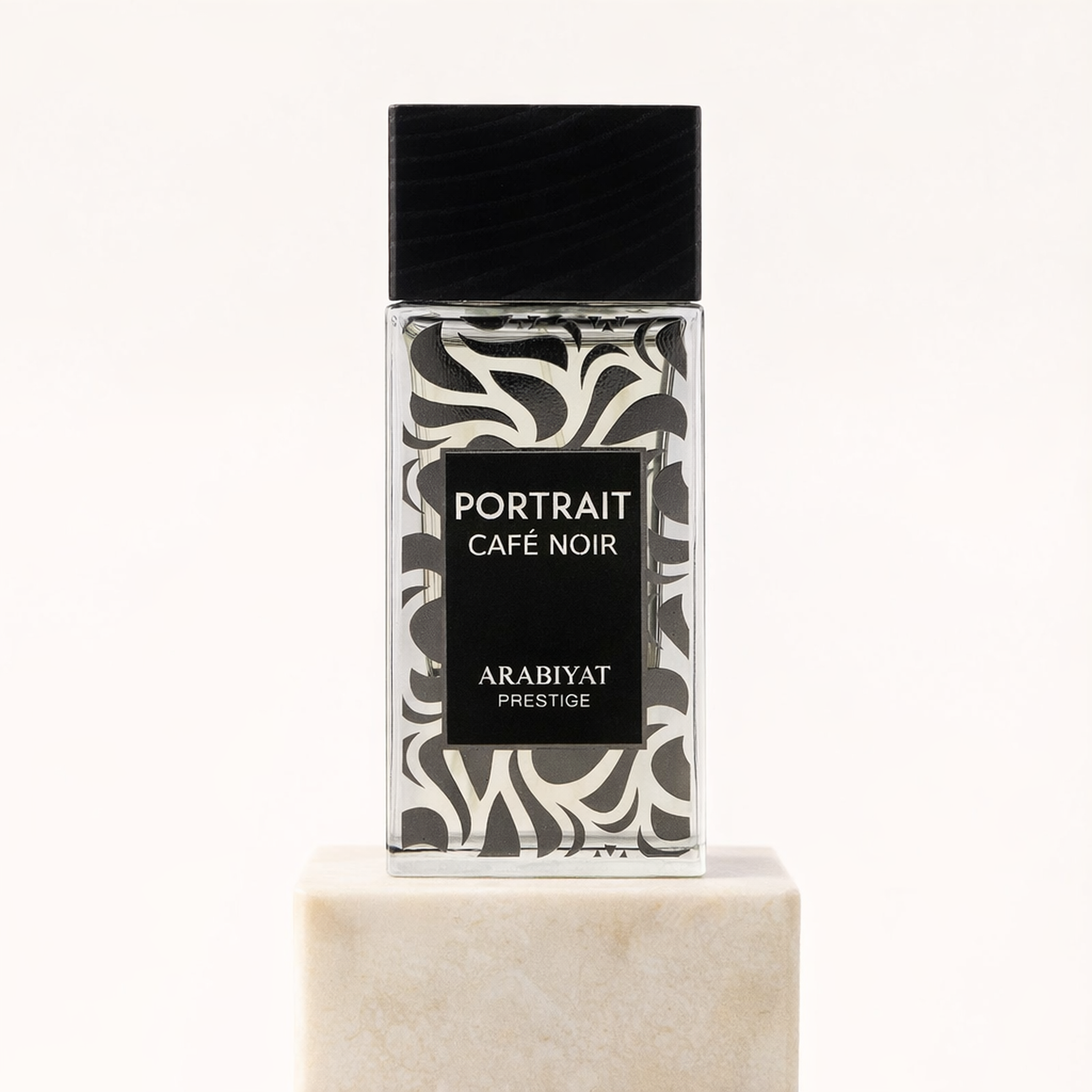 Arabiyat Prestige Portrait Cafe Noir EDP upright pedestal gallery showcase