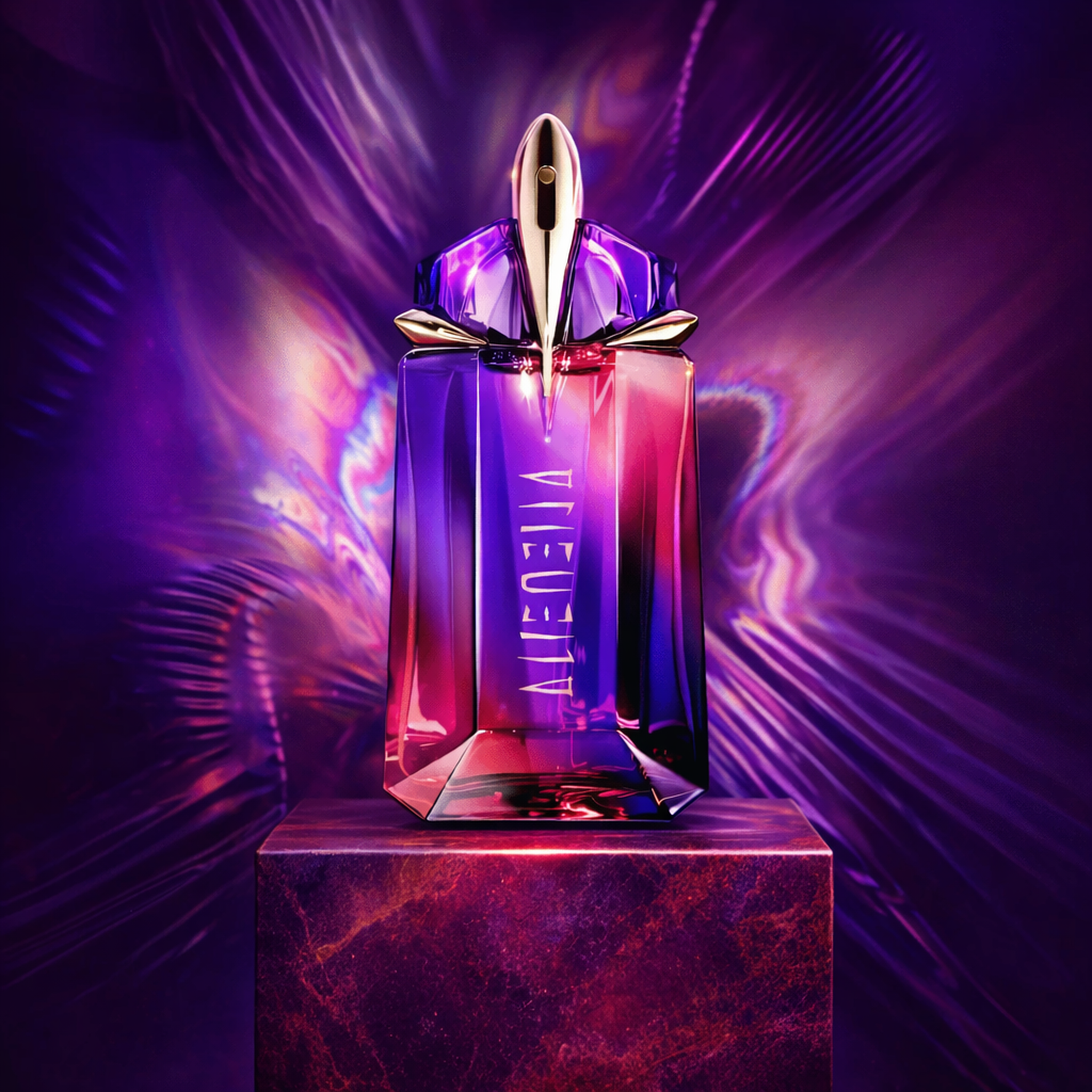 Mugler Alien Hypersense EDP For Women upright pedestal gallery showcase