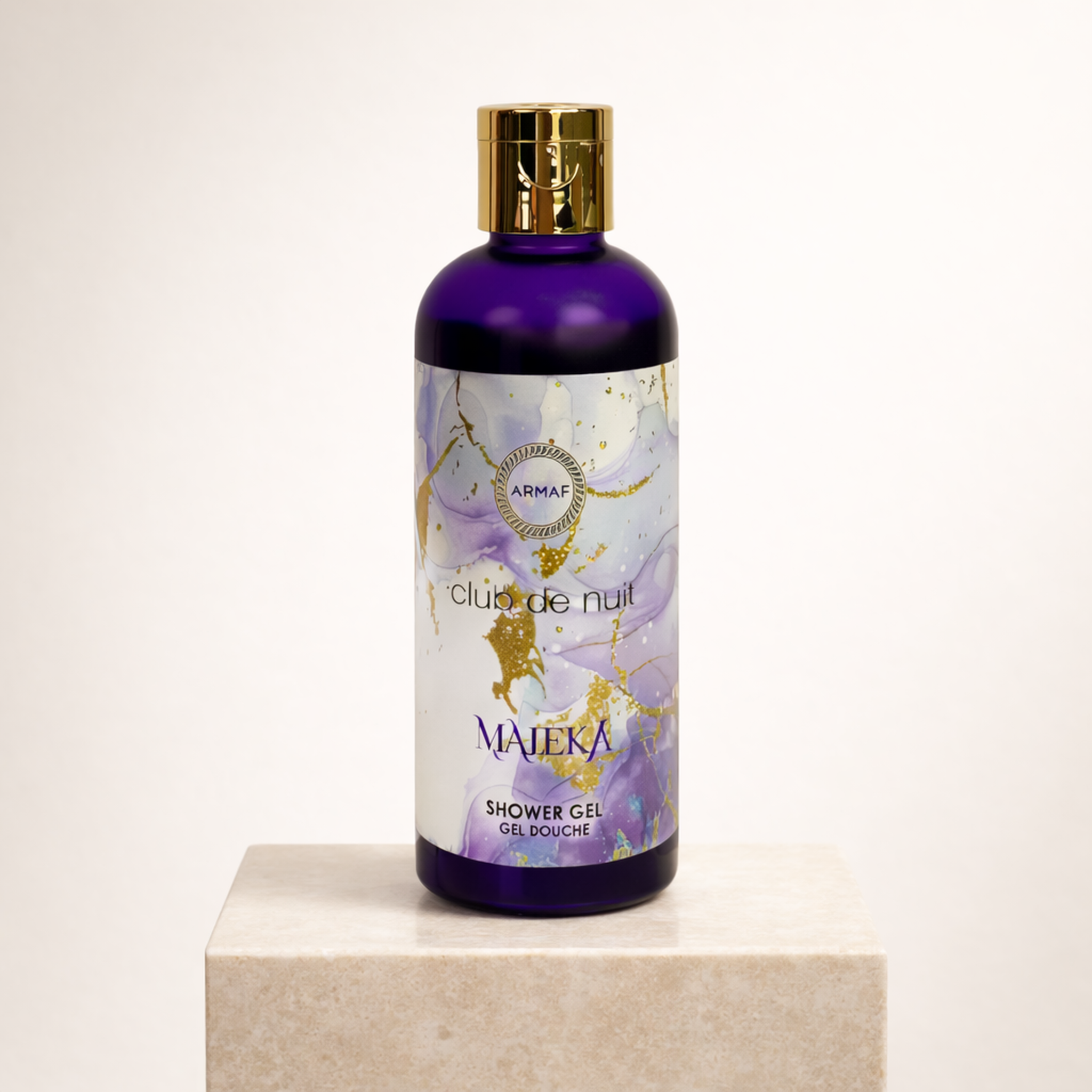 Armaf Club De Nuit Maleka Shower Gel upright pedestal gallery showcase