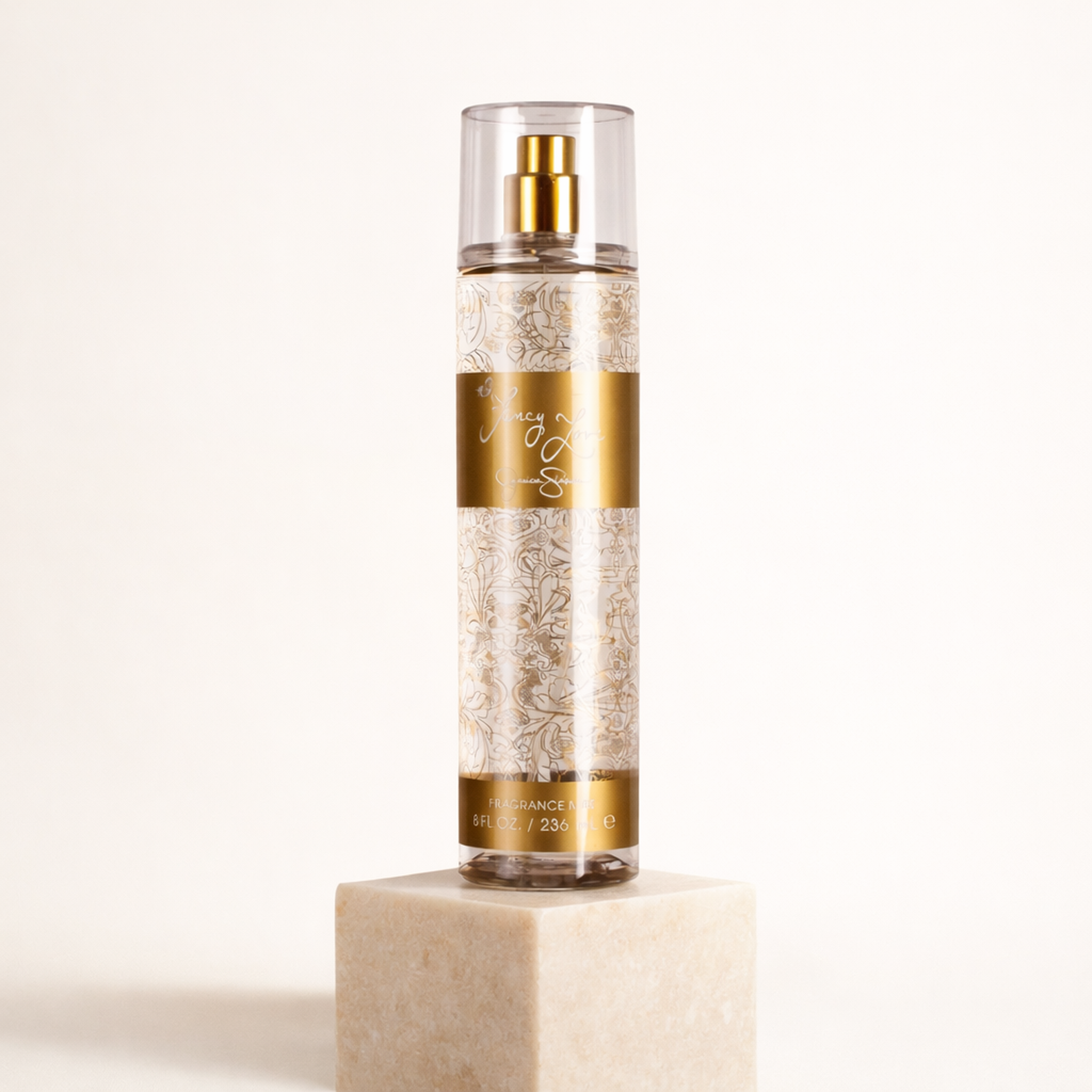 Jessica Simpson Fancy Love Body Mist upright pedestal gallery showcase