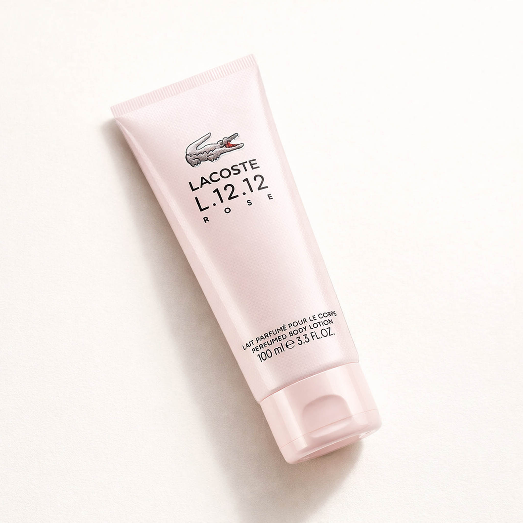 Lacoste L.12.12 Rose Body Lotion angled still-life gallery showcase
