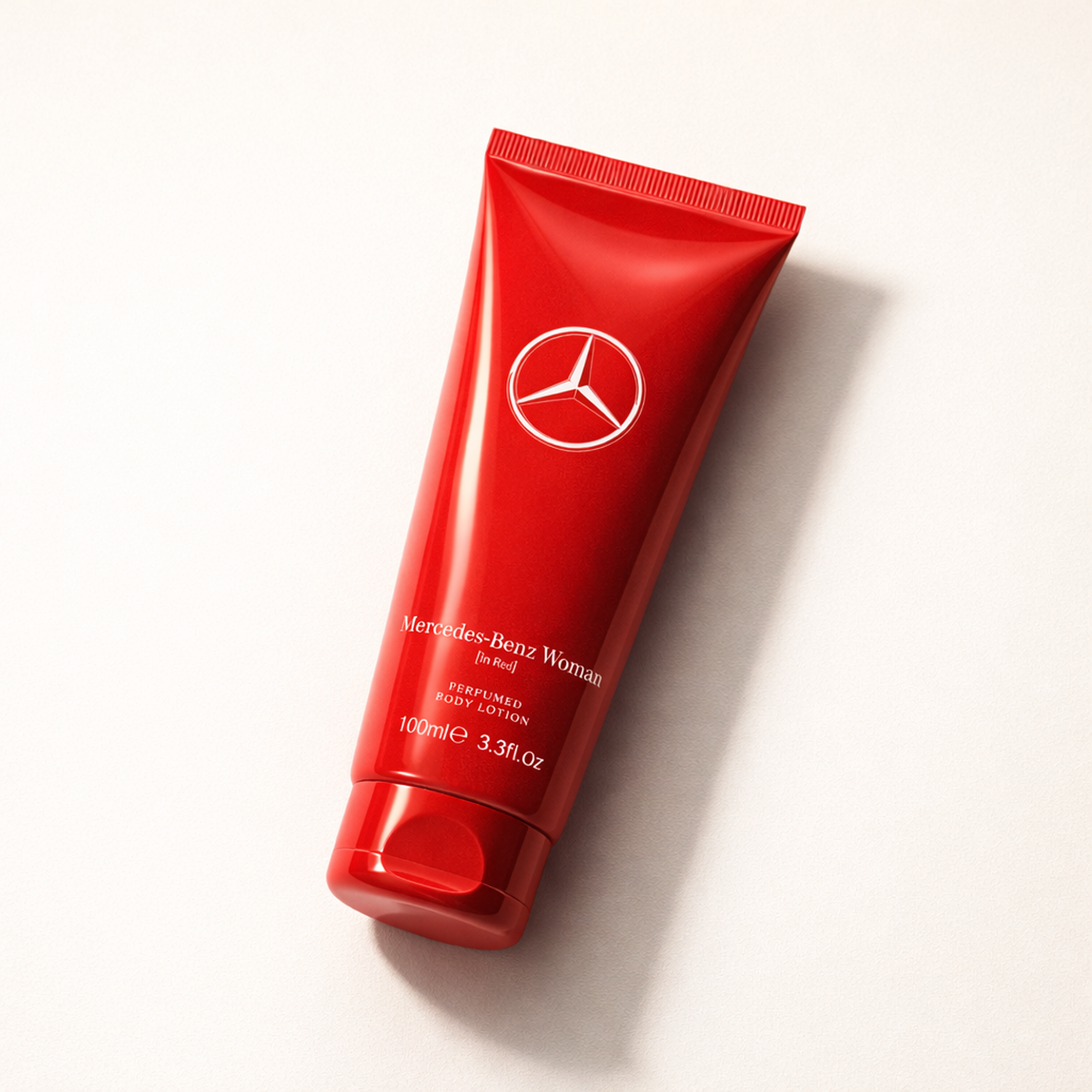 Mercedes Benz In Red Woman Body Lotion angled still-life gallery showcase