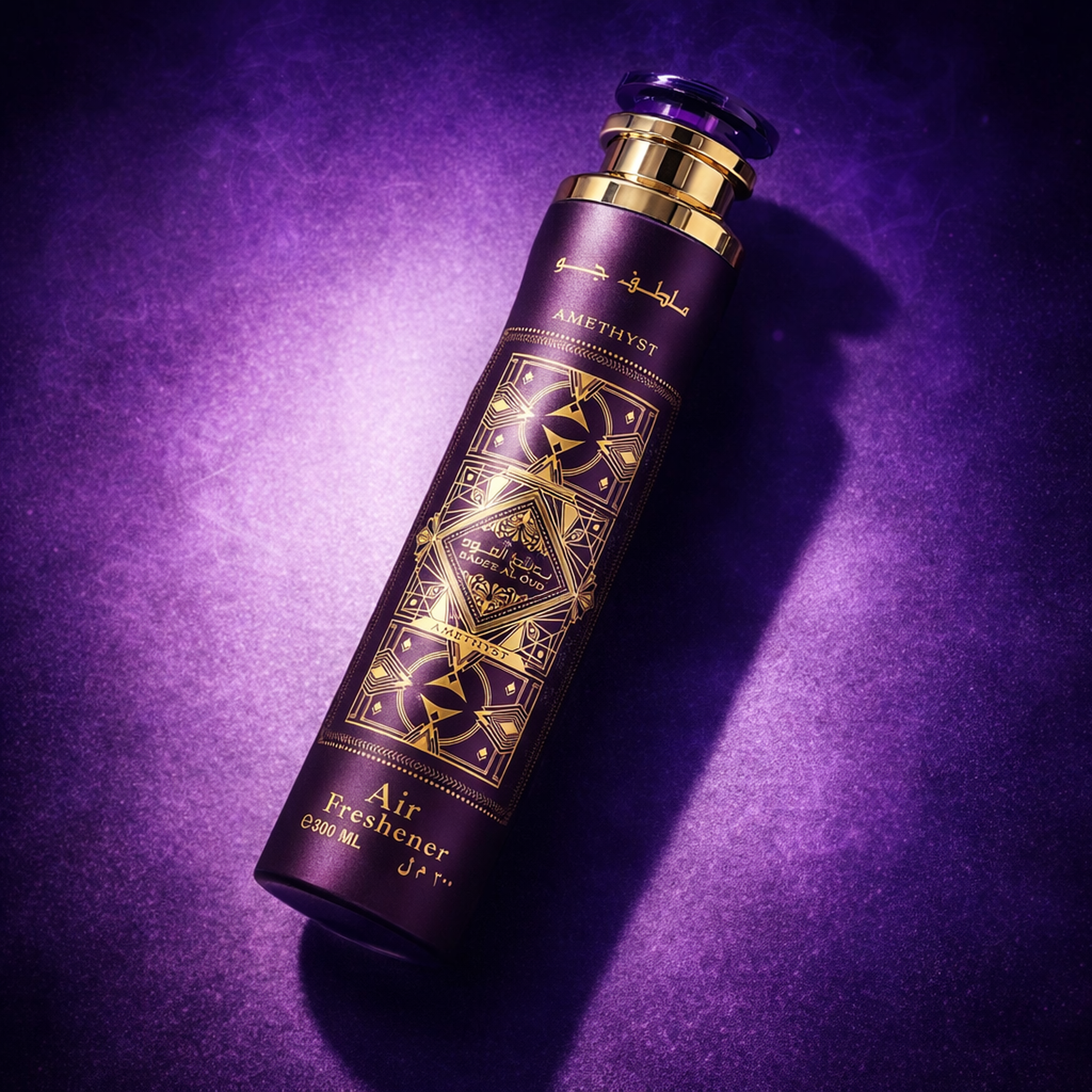 Lattafa Badee Al Oud Amethyst Air Freshener angled still-life gallery showcase