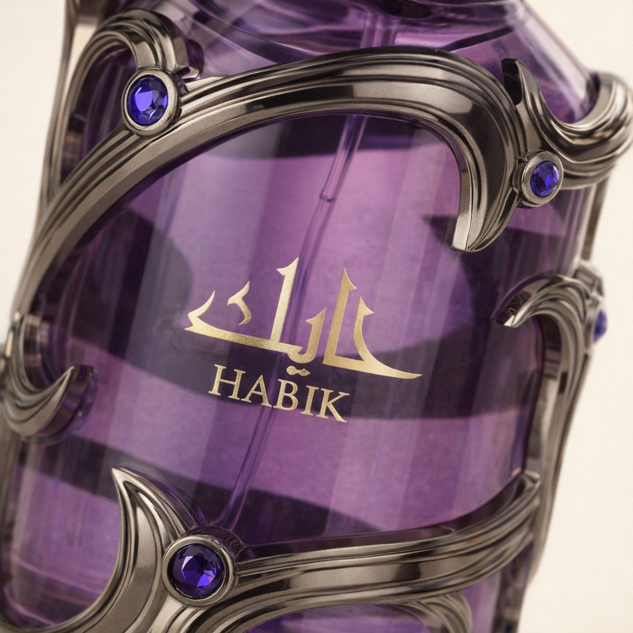 Lattafa Habik EDP For Men macro label detail gallery showcase