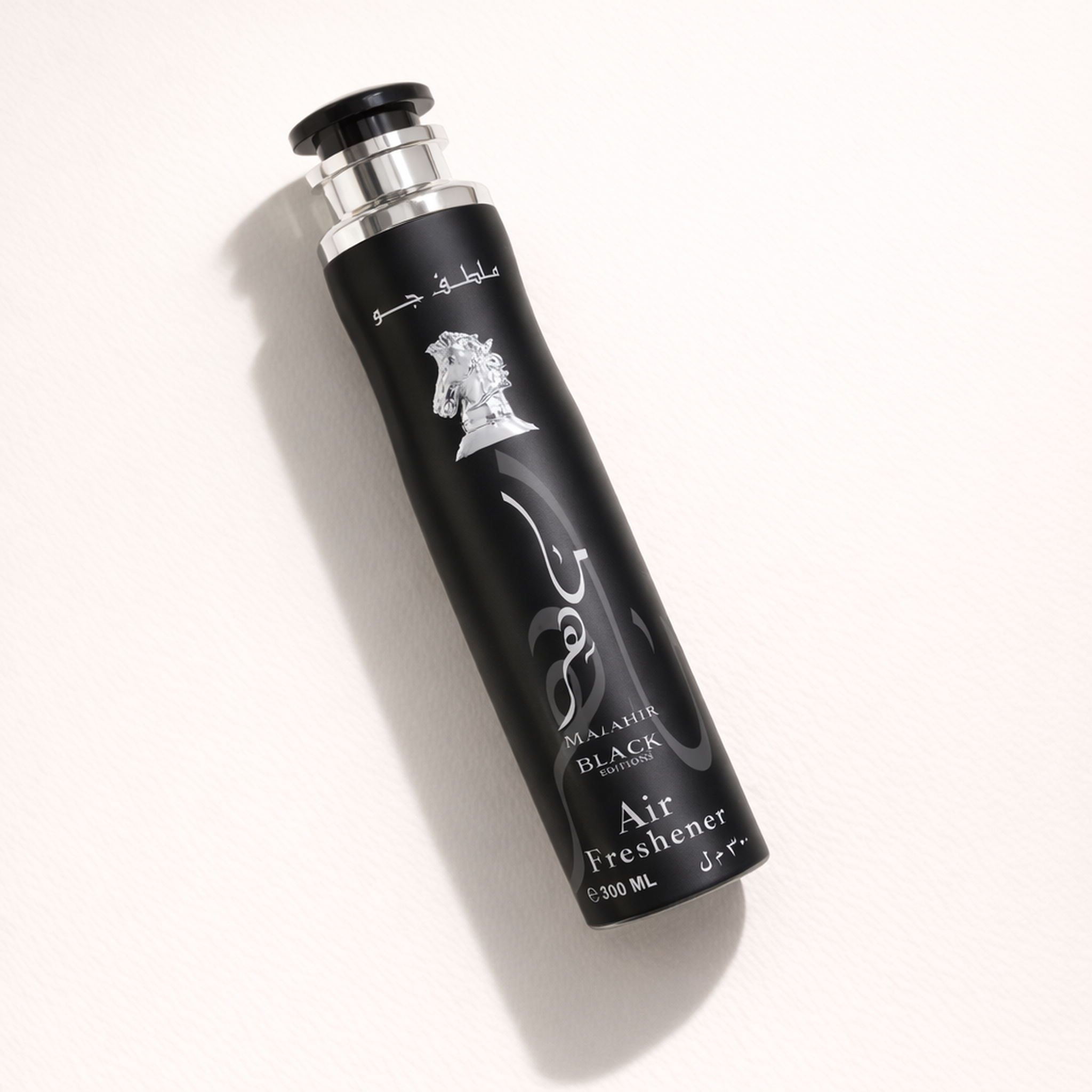 Lattafa Maahir Black Edition Air Freshener angled still-life gallery showcase