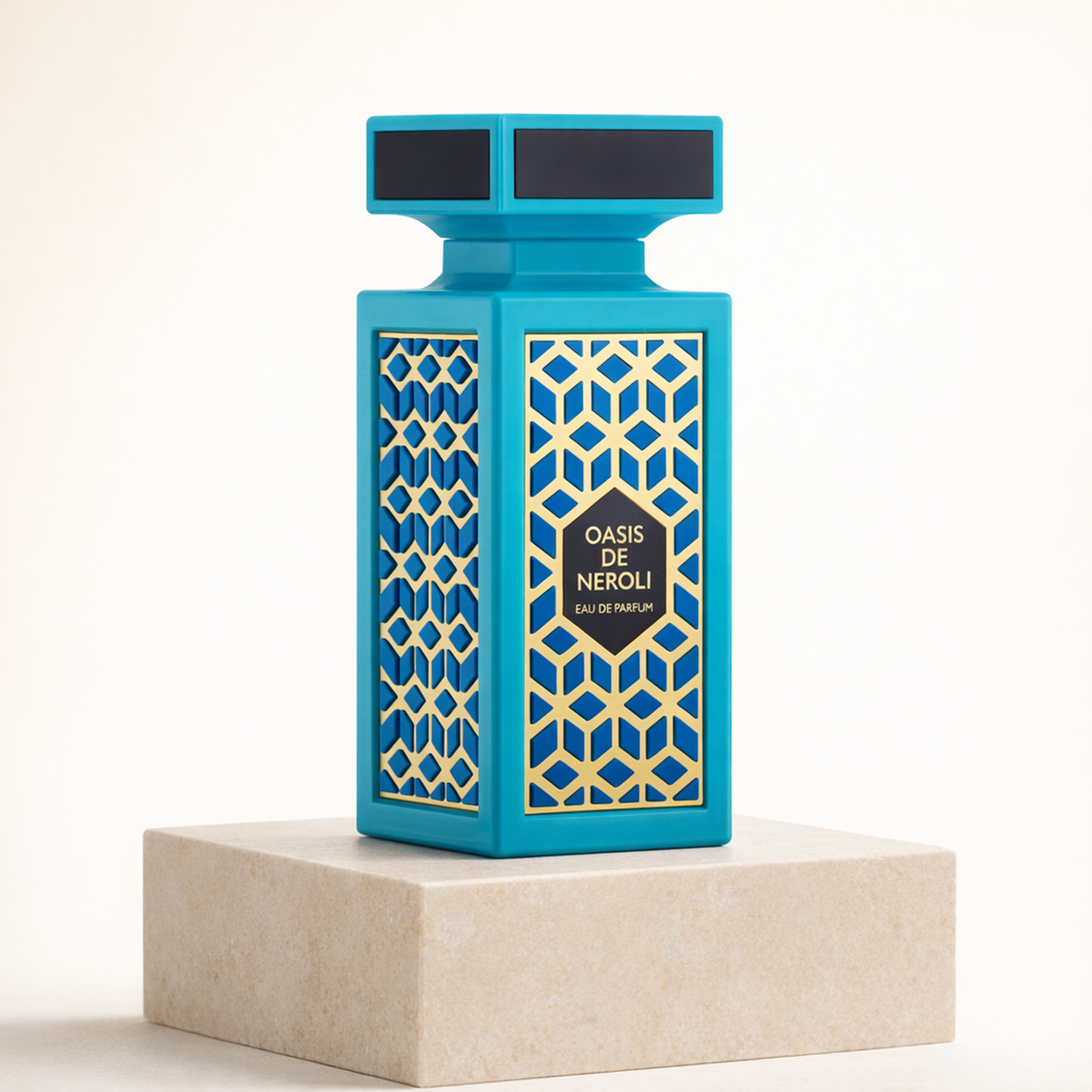 Flavia Oasis de Neroli EDP upright pedestal gallery showcase