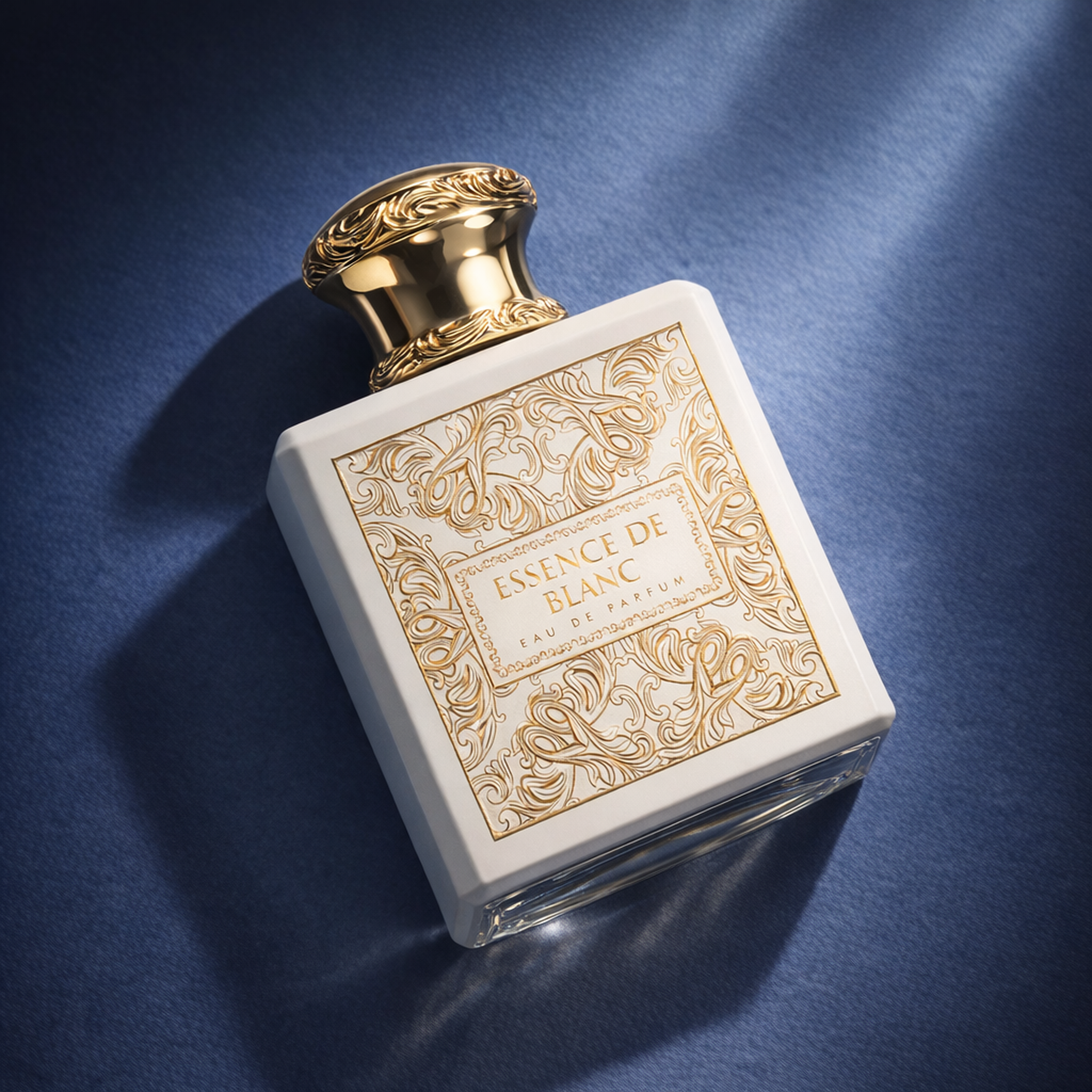 French Avenue Essence de Blanc EDP angled still-life gallery showcase