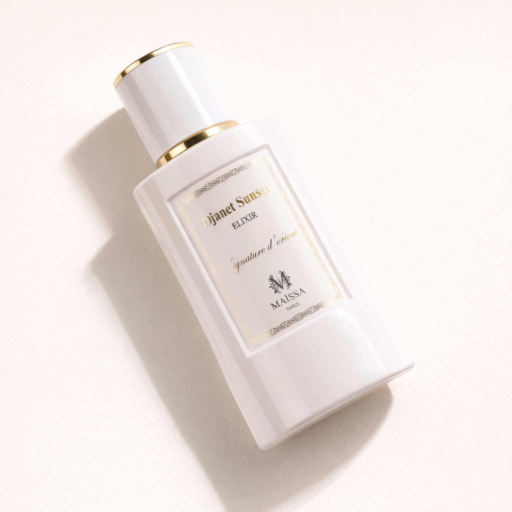 Maissa Djanet Sunset Elixir EDP angled still-life gallery showcase