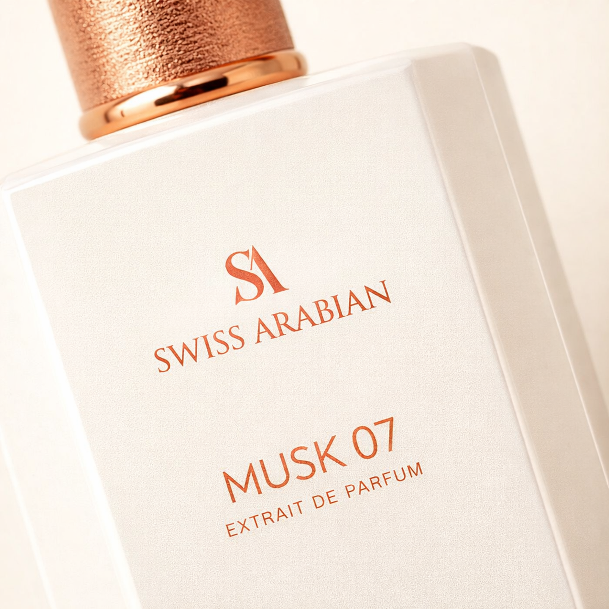 Swiss Arabian Musk 07 Extrait Parfum macro label detail gallery showcase