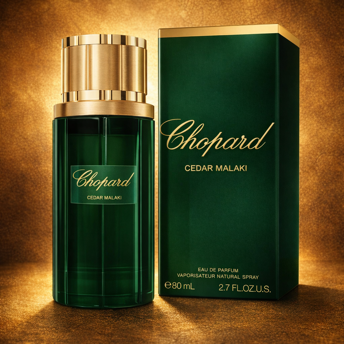 Chopard Cedar Malaki EDP packaging product shot gallery showcase
