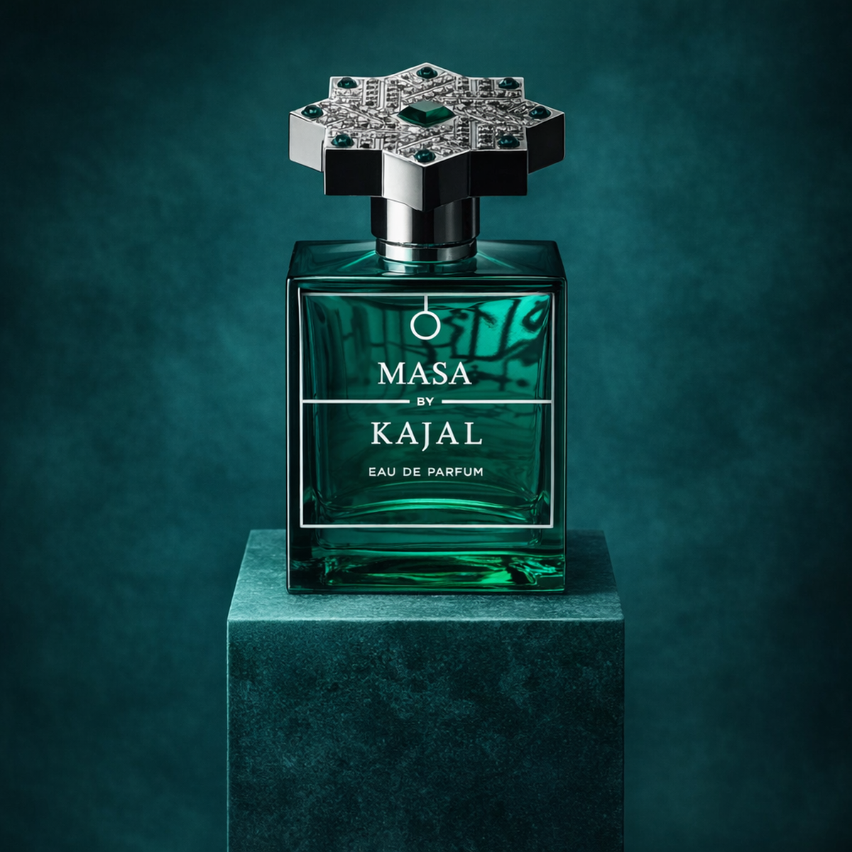 Kajal Masa EDP upright pedestal gallery showcase