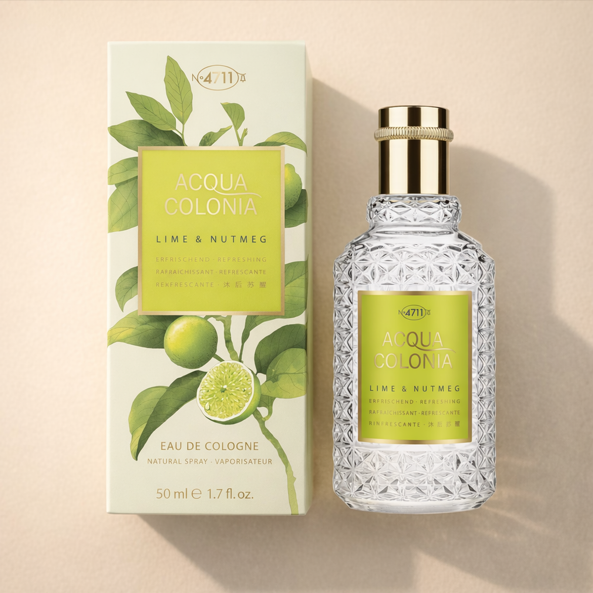 No. 4711 Acqua Colonia Lime and Nutmeg EDC packaging product shot gallery showcase