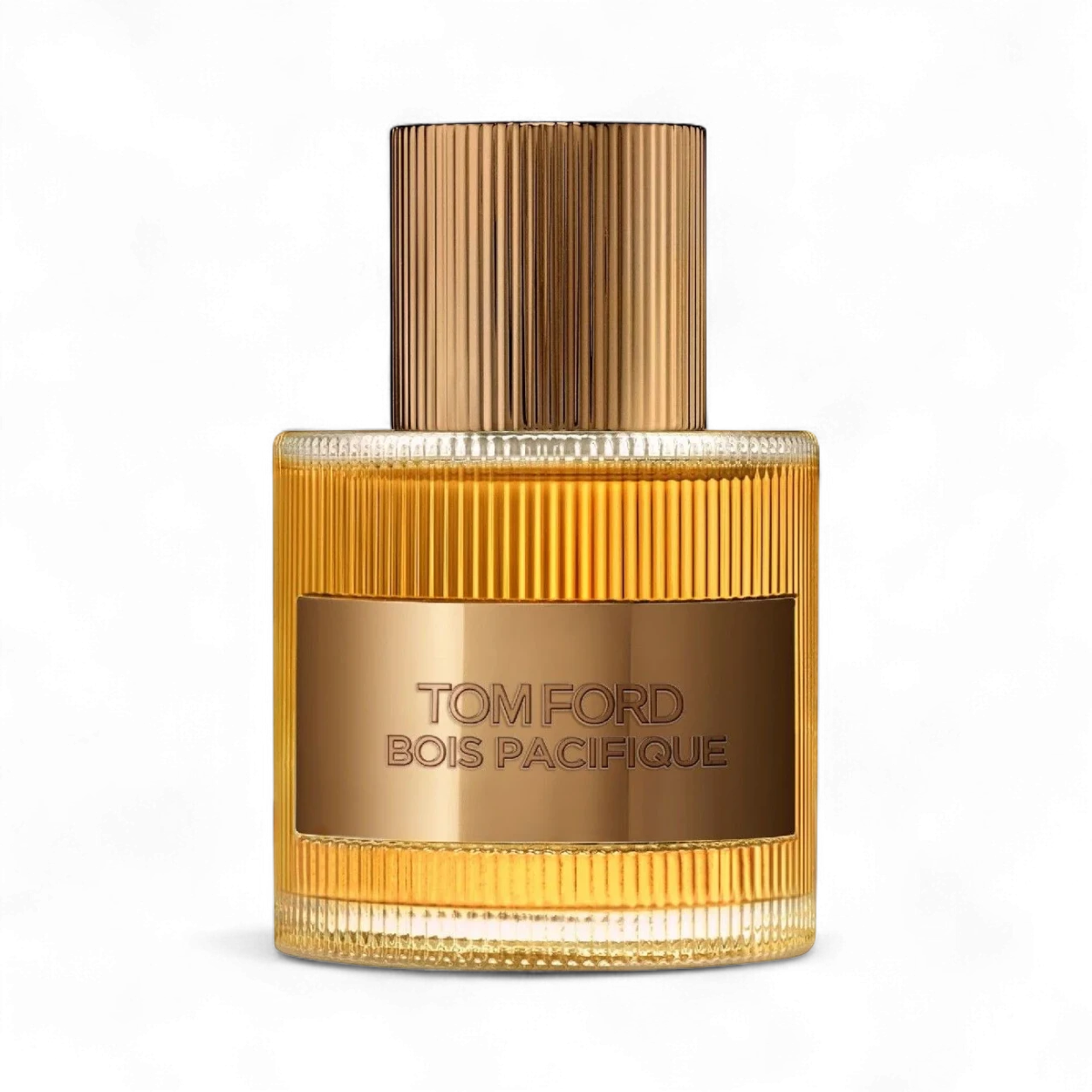 My Perfume Shop Tom Ford Bois Pacifique Eau de Parfum for men, amber liquid in a fluted glass bottle with a gold cap and label.