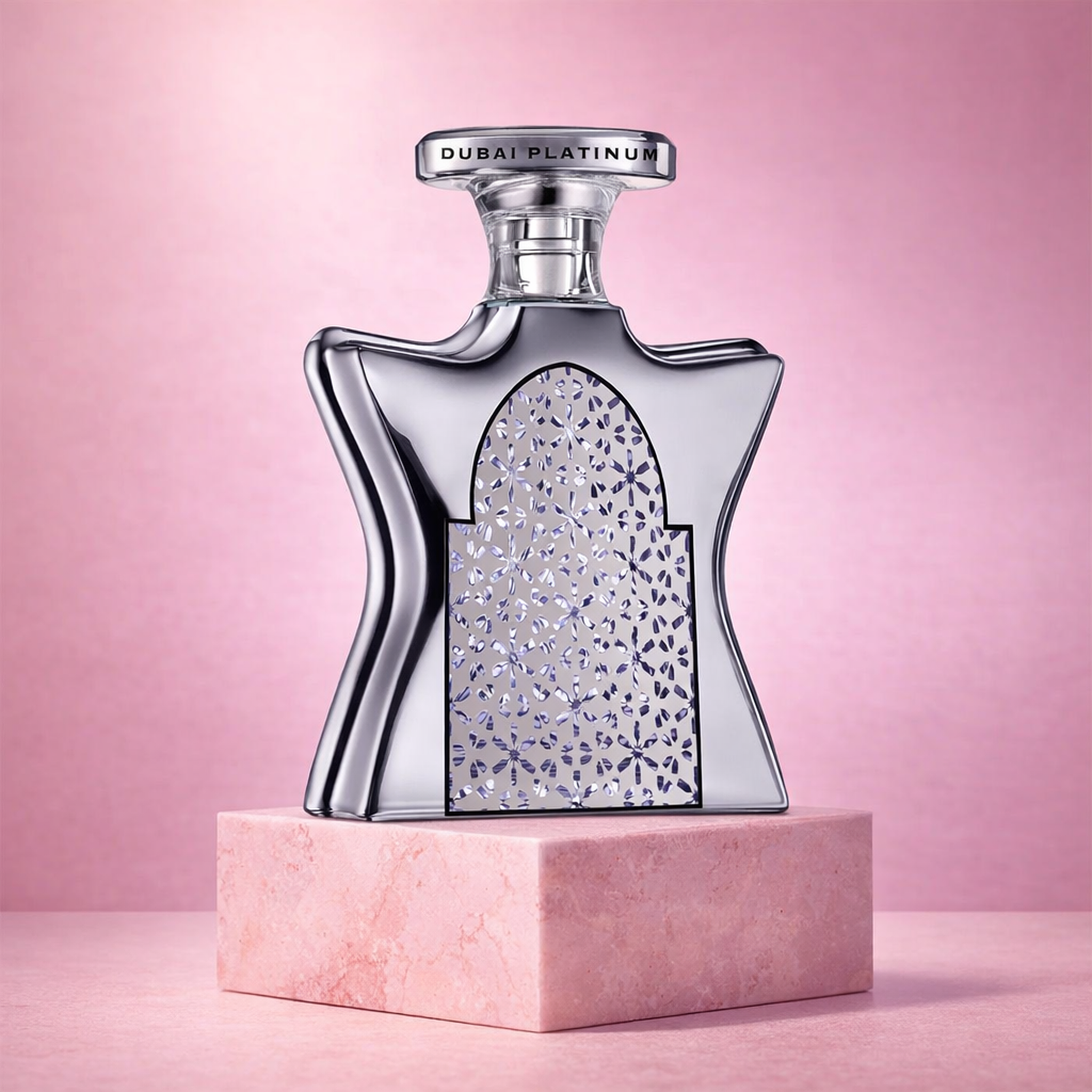 Bond No.9 New York Dubai Platinum EDP upright pedestal gallery showcase