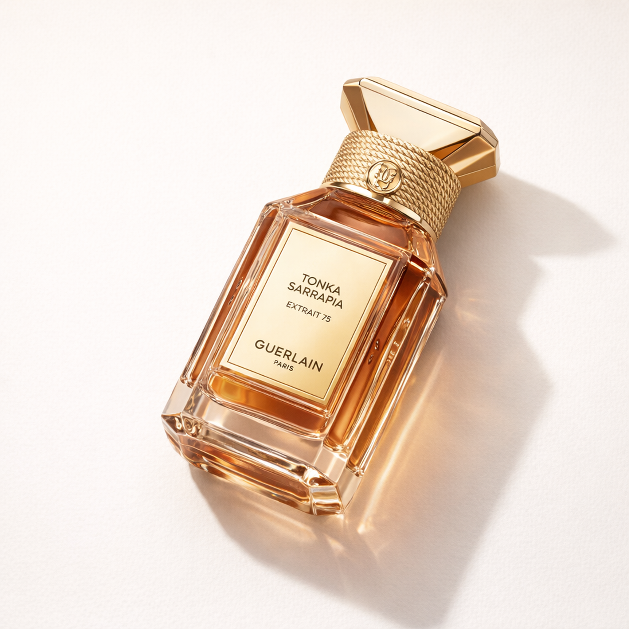 Guerlain L'art & la Matiere Tonka Sarrapia Extrait 75 Perfum angled still-life gallery showcase