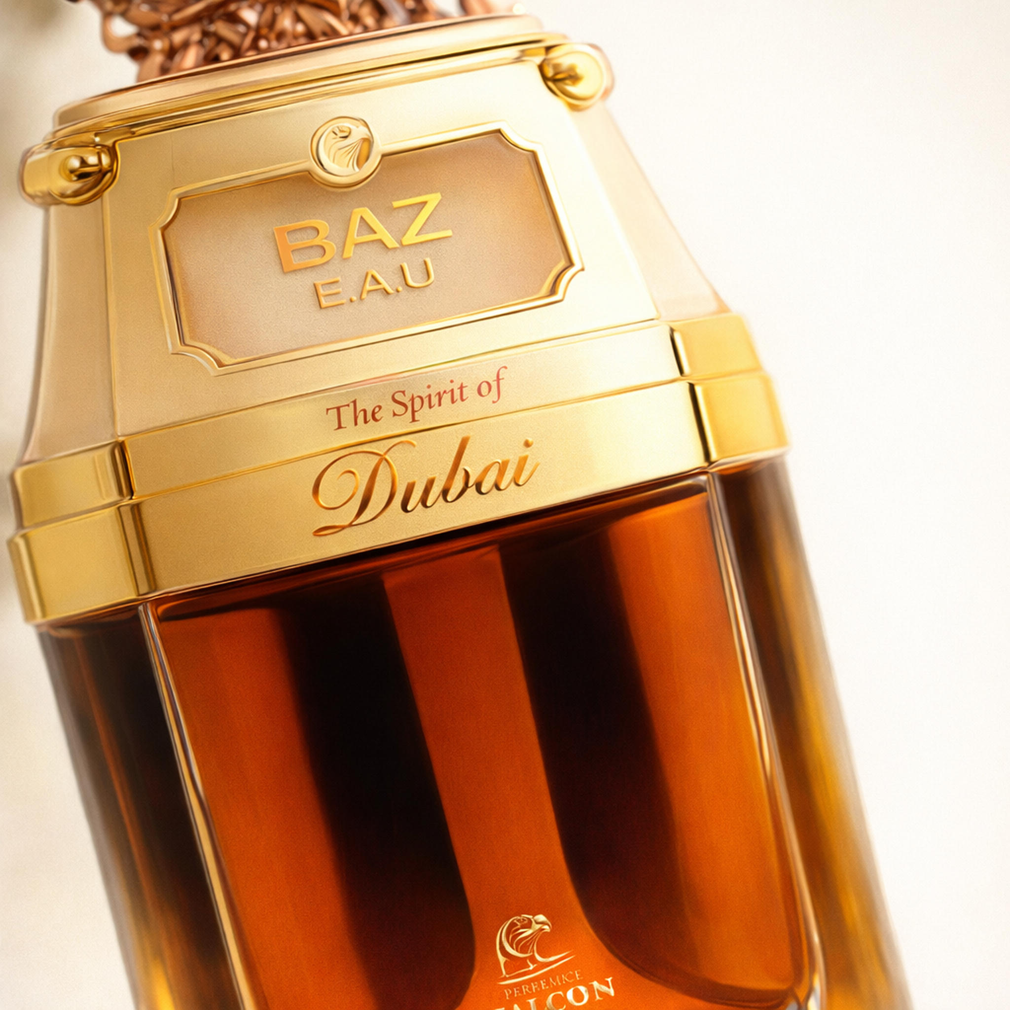 The Spirit of Dubai Baz Cuir EDP macro label detail gallery showcase