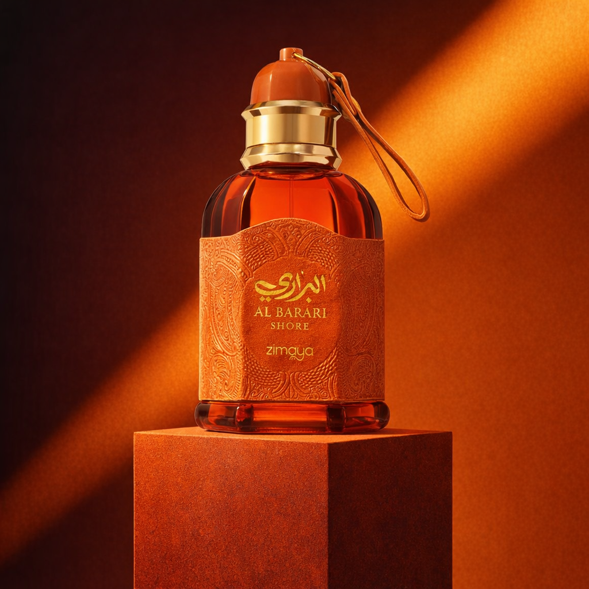 Zimaya Al Barari Shore EDP for Men upright pedestal gallery showcase