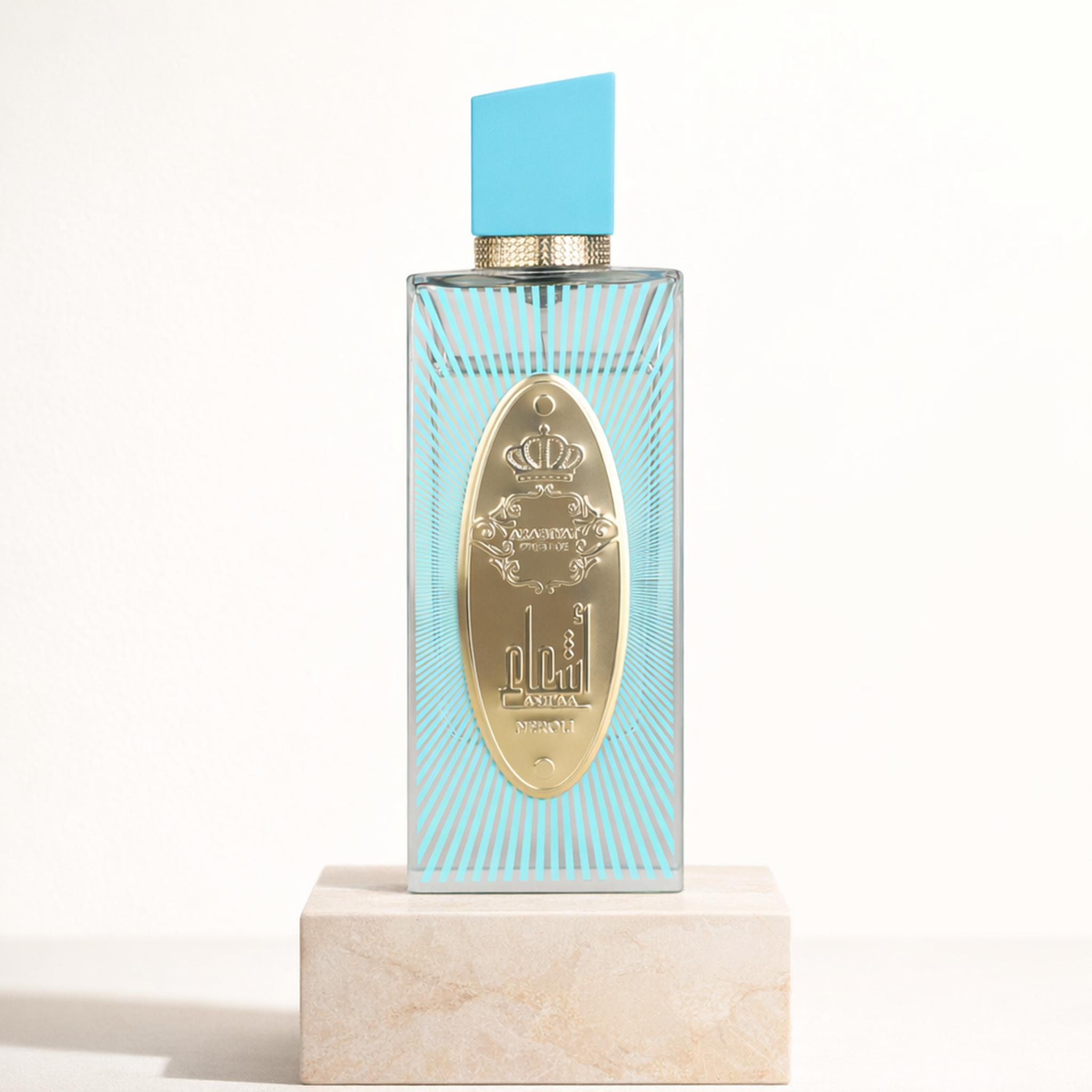 Arabiyat Prestige Ash'aa Neroli EDP upright pedestal gallery showcase