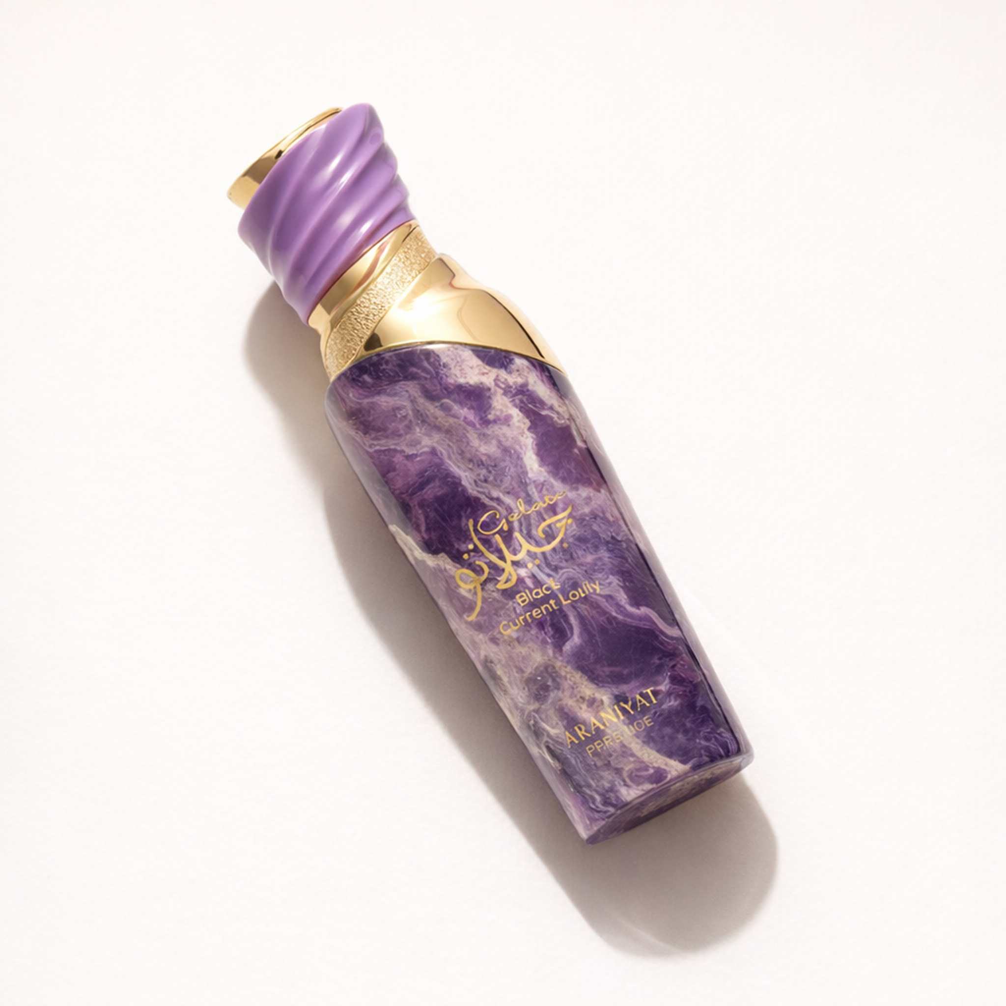 Arabiyat Prestige Gelato Black Current Lolly EDP for Women angled still-life gallery showcase