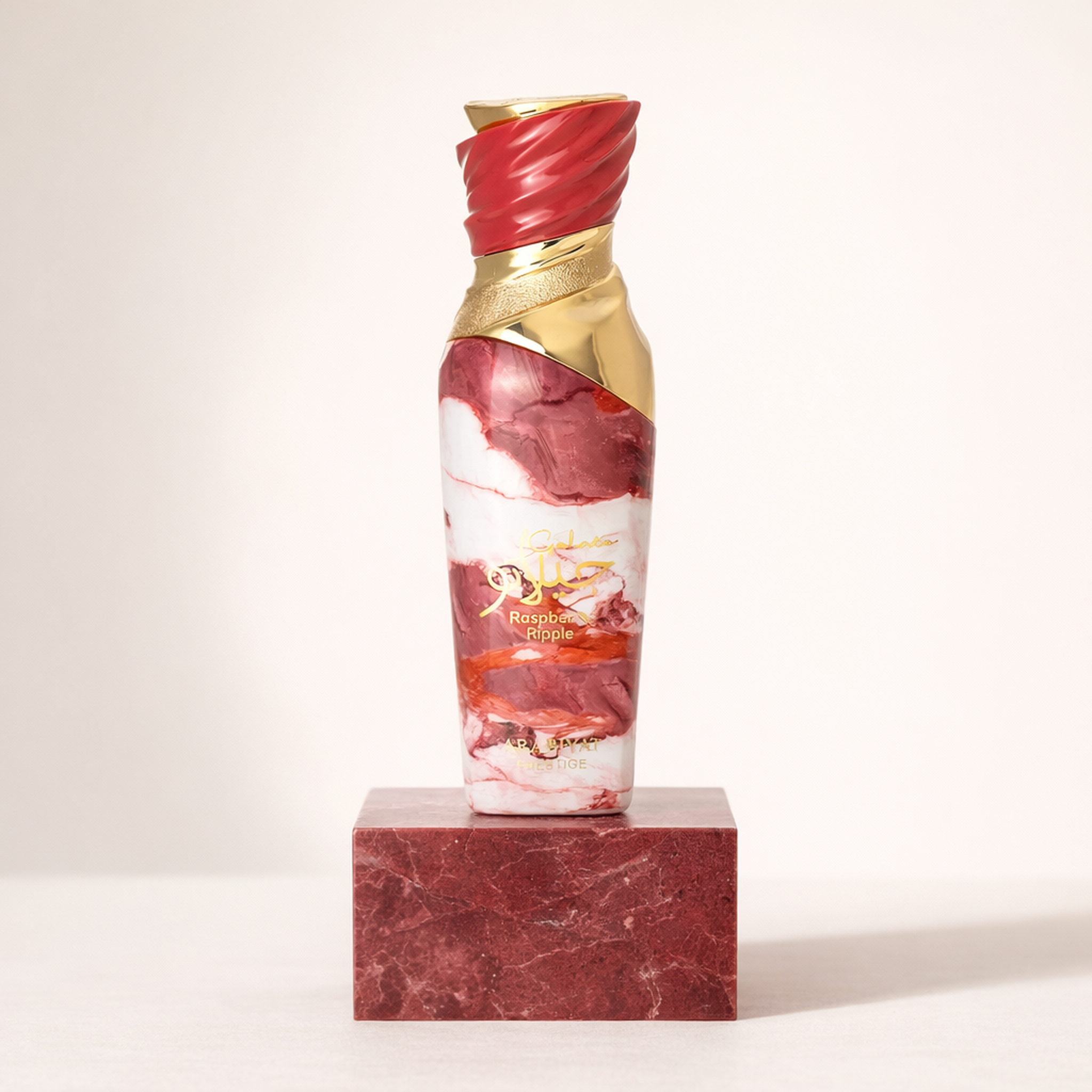 Arabiyat Prestige Gelato Raspberry Ripple EDP for Women upright pedestal gallery showcase
