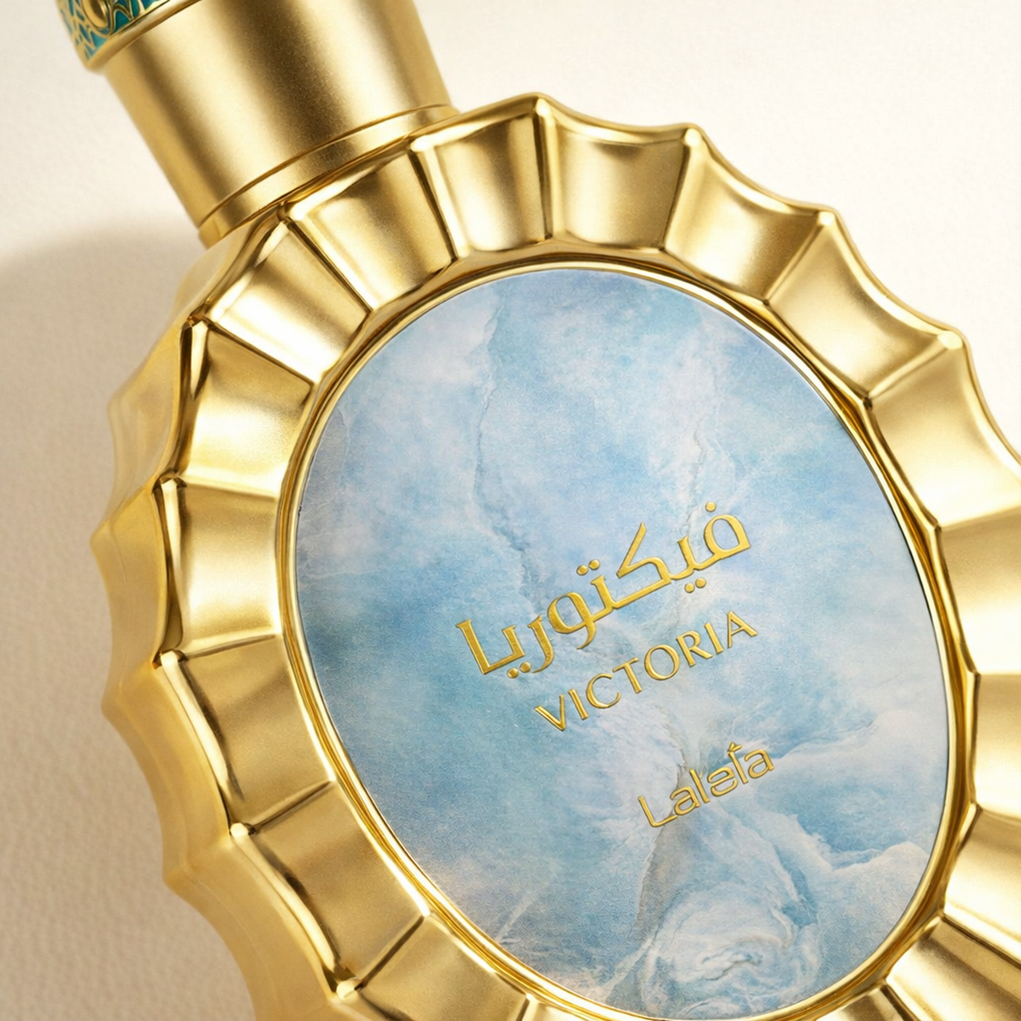 Lattafa Victoria EDP macro label detail gallery showcase