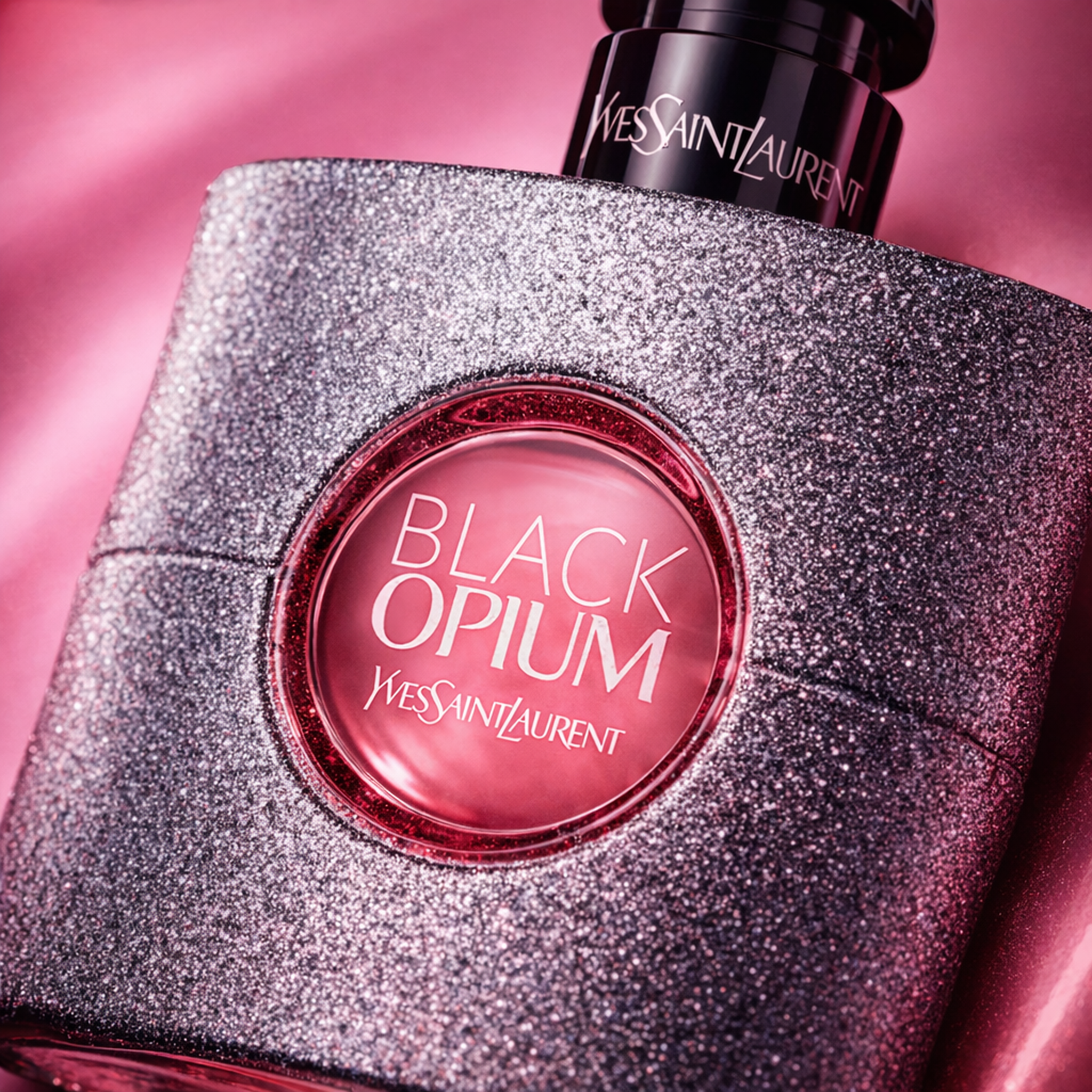 Yves Saint Laurent Black Opium Glitter EDP For Women macro label detail gallery showcase