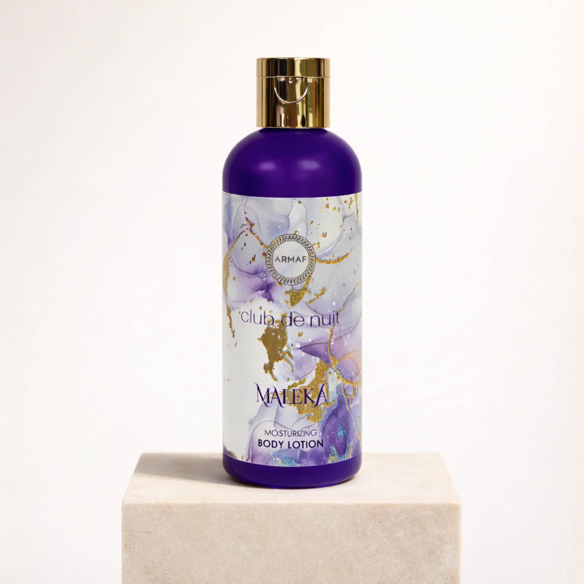 Armaf Club De Nuit Maleka Body Lotion upright pedestal gallery showcase