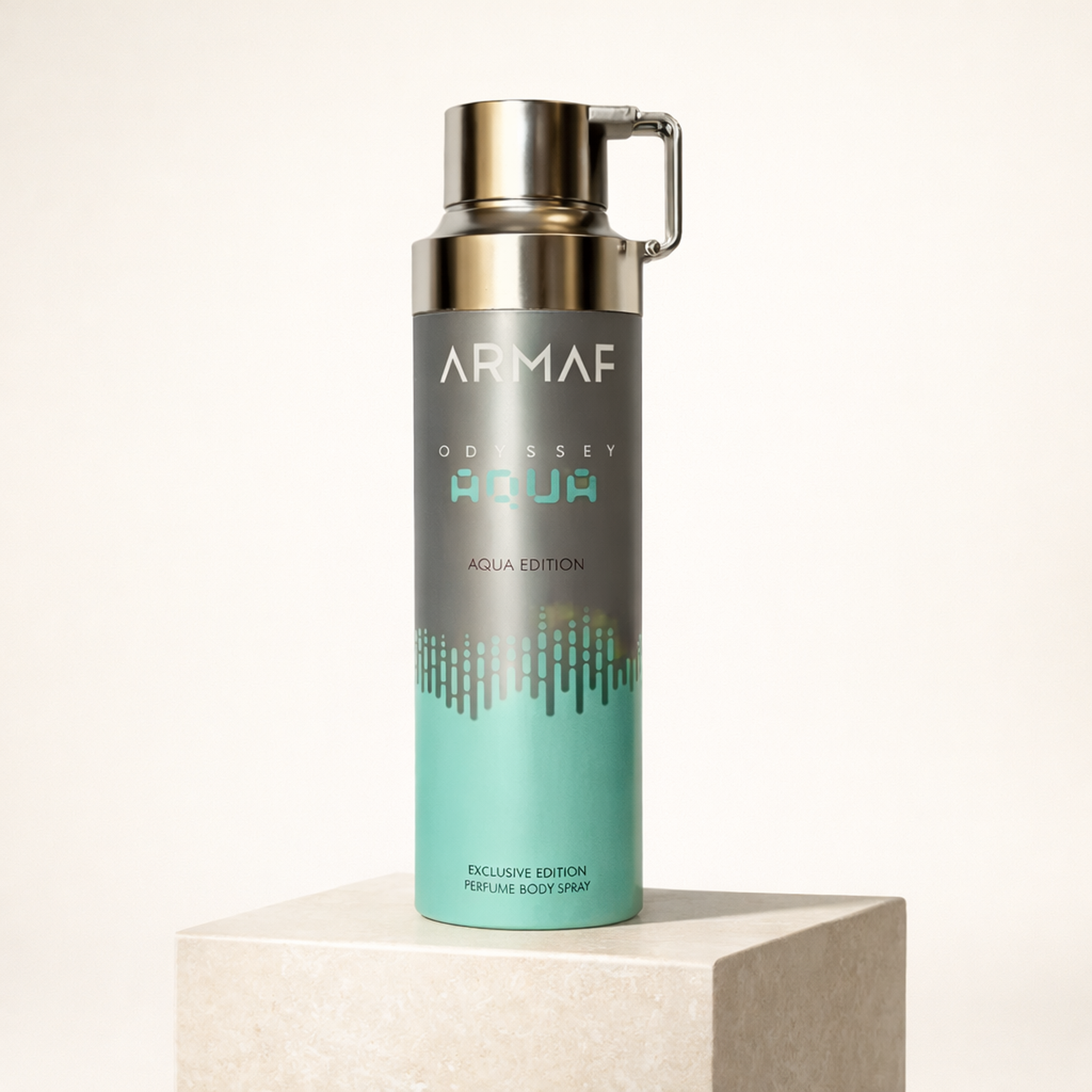 Armaf Odyssey Aqua Edition Body Spray upright pedestal gallery showcase