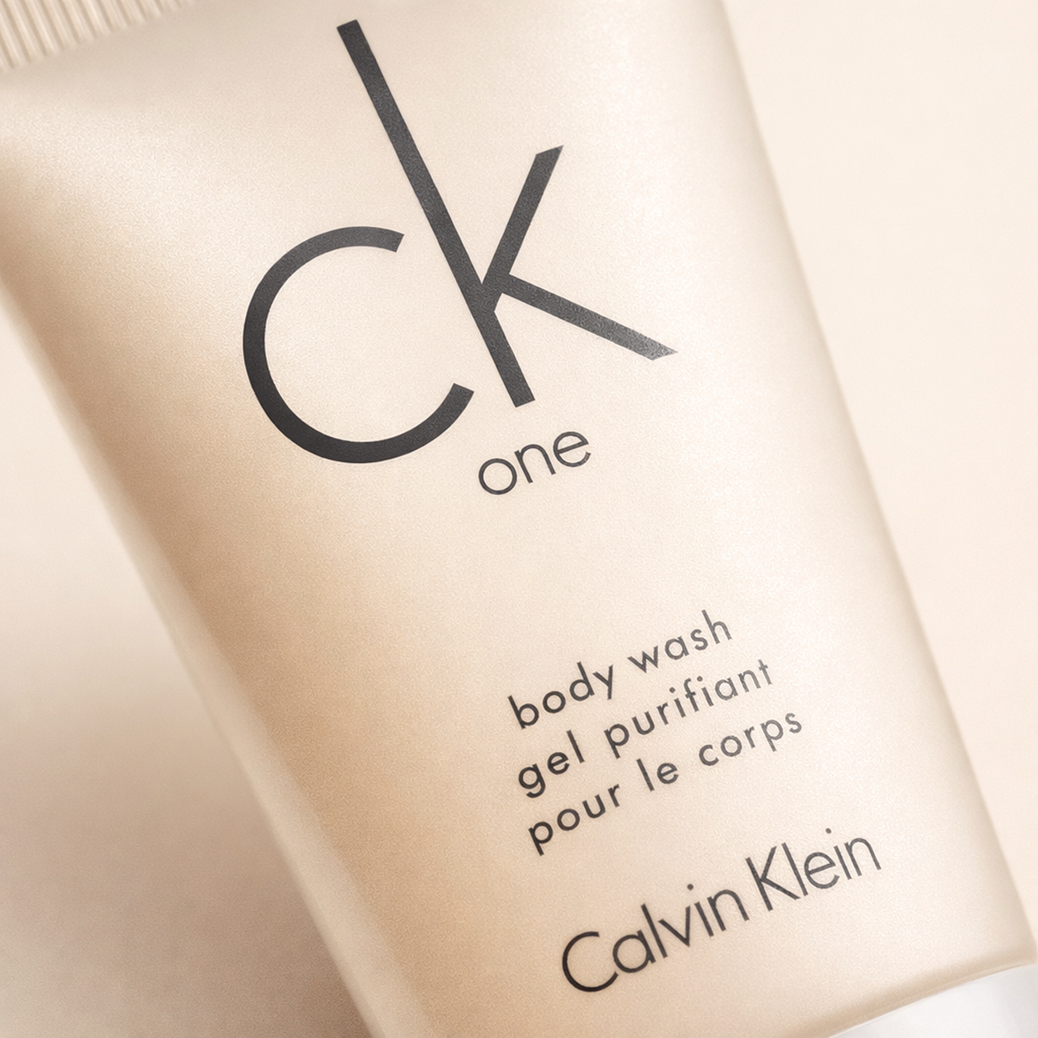Calvin Klein CK One Body Wash macro label detail gallery showcase