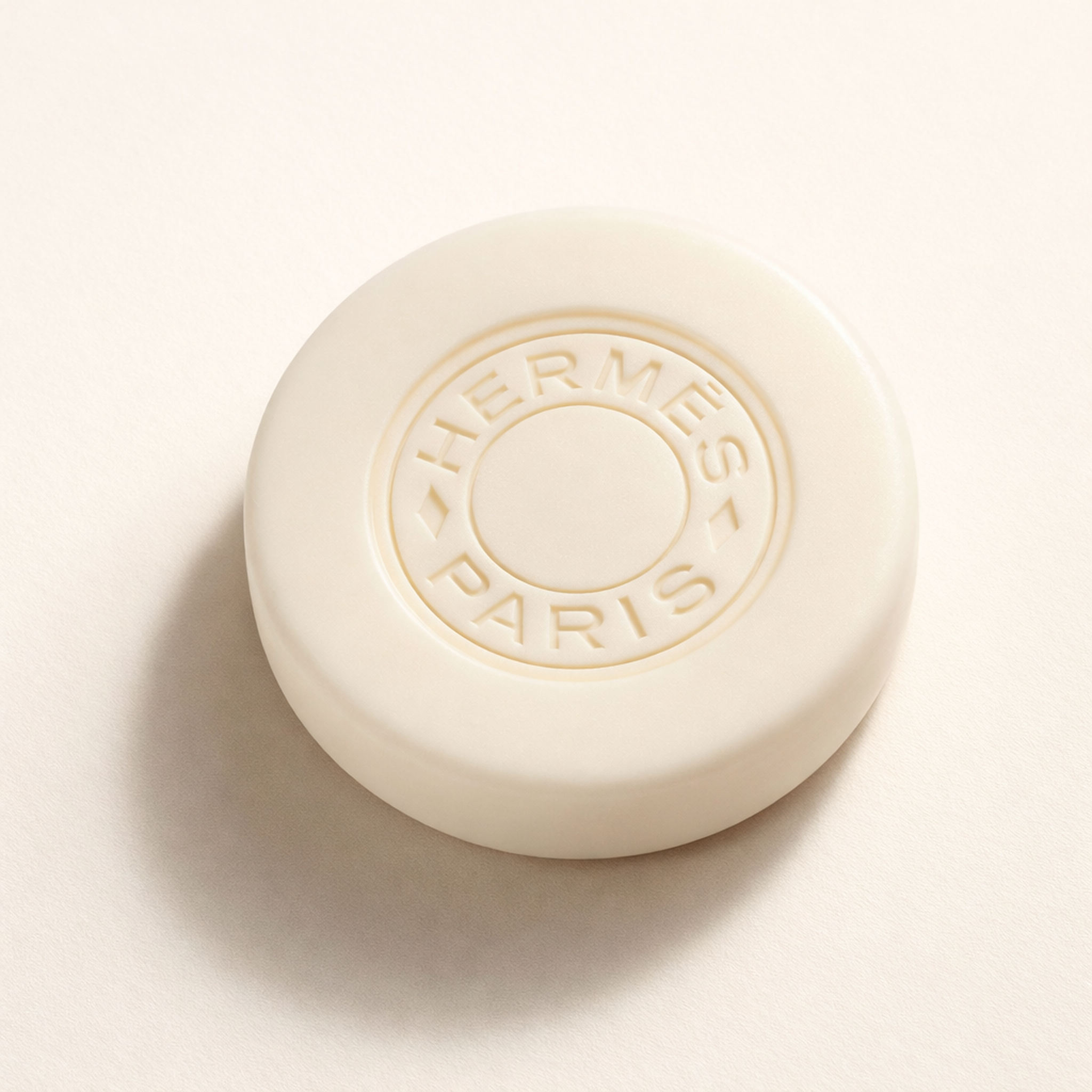 Hermes Eau De Basilic Pourpre Soap angled still-life gallery showcase