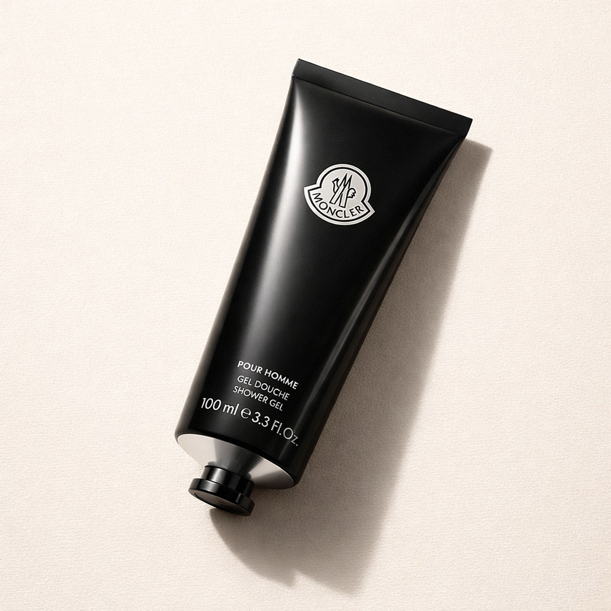Moncler Sunrise Pour Homme Shower Gel angled still-life gallery showcase