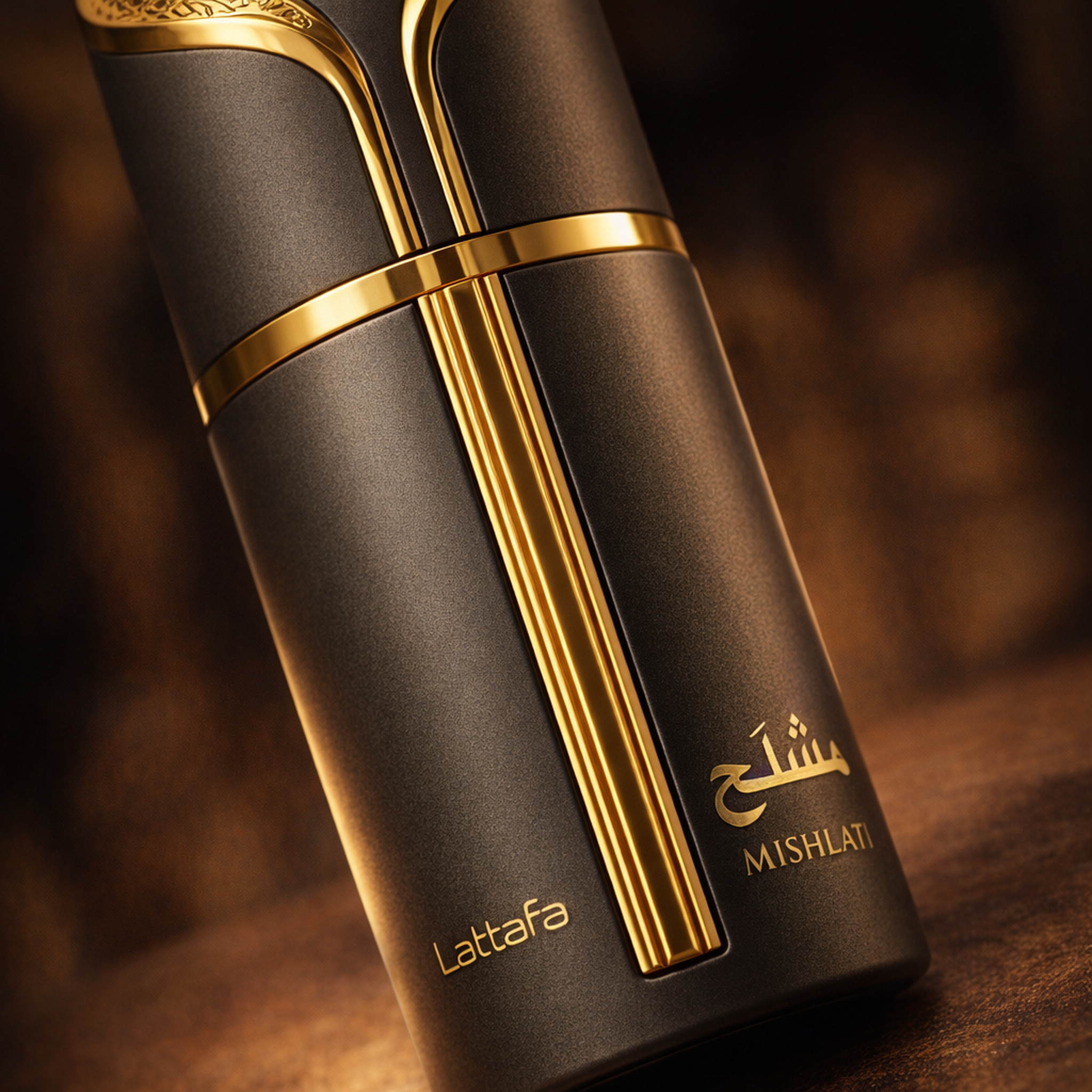 Lattafa Mishlah EDP macro label detail gallery showcase