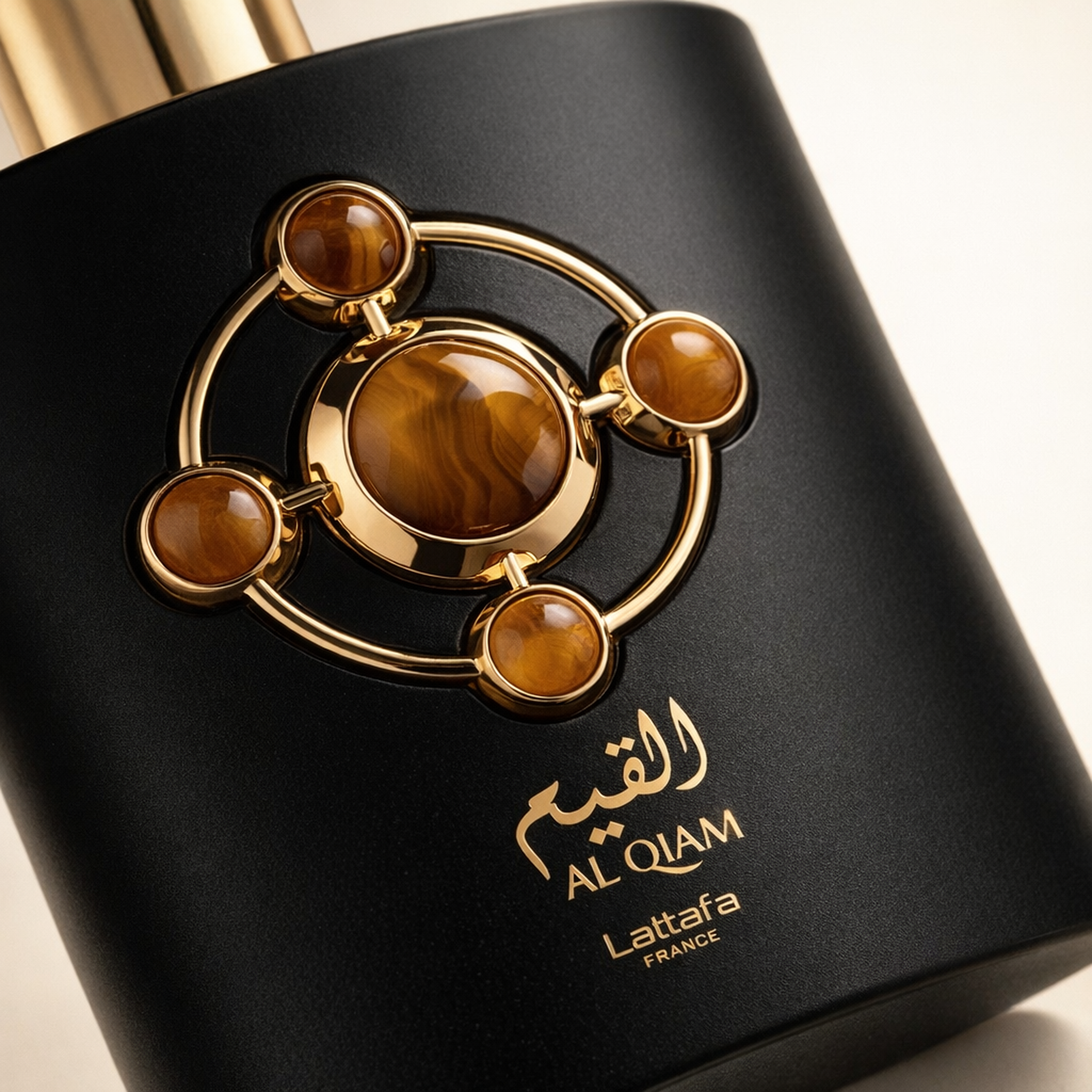 Lattafa Pride Al Qiam Gold EDP For Women macro label detail gallery showcase