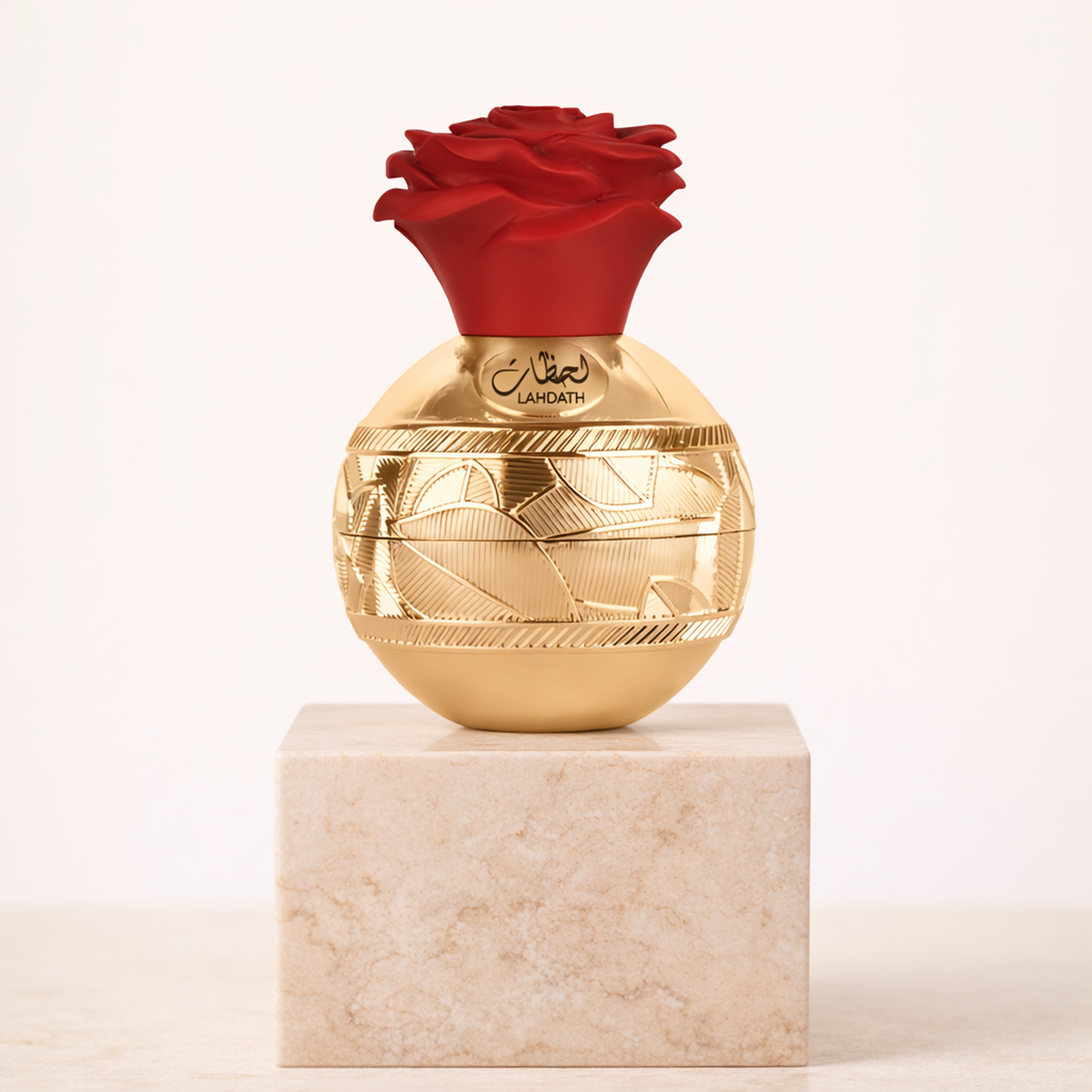 Lattafa Pride Lahdath EDP For Women upright pedestal gallery showcase