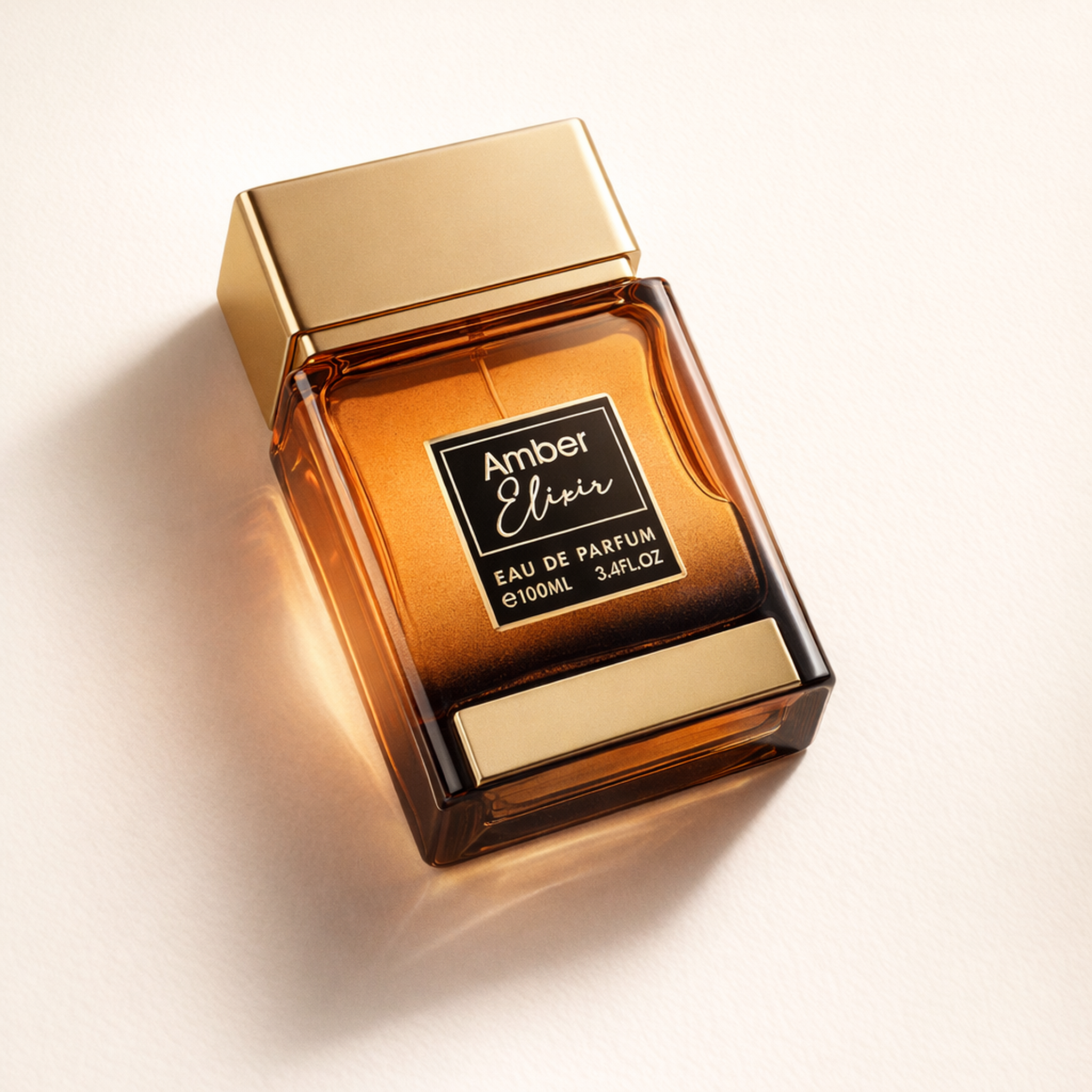 Flavia Dominent Coll. Amber Elixir EDP angled still-life gallery showcase