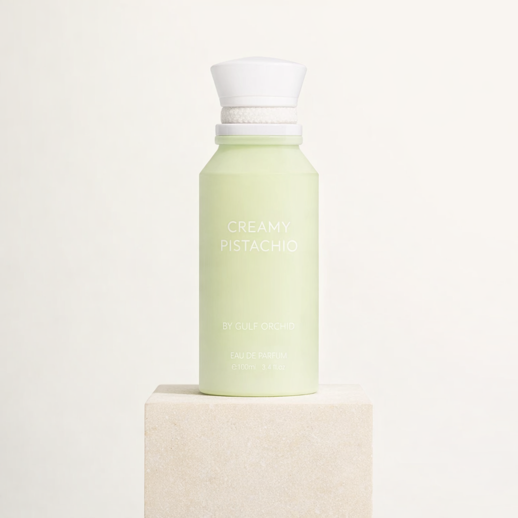 Gulf Orchid Creamy Pistachio EDP upright pedestal gallery showcase