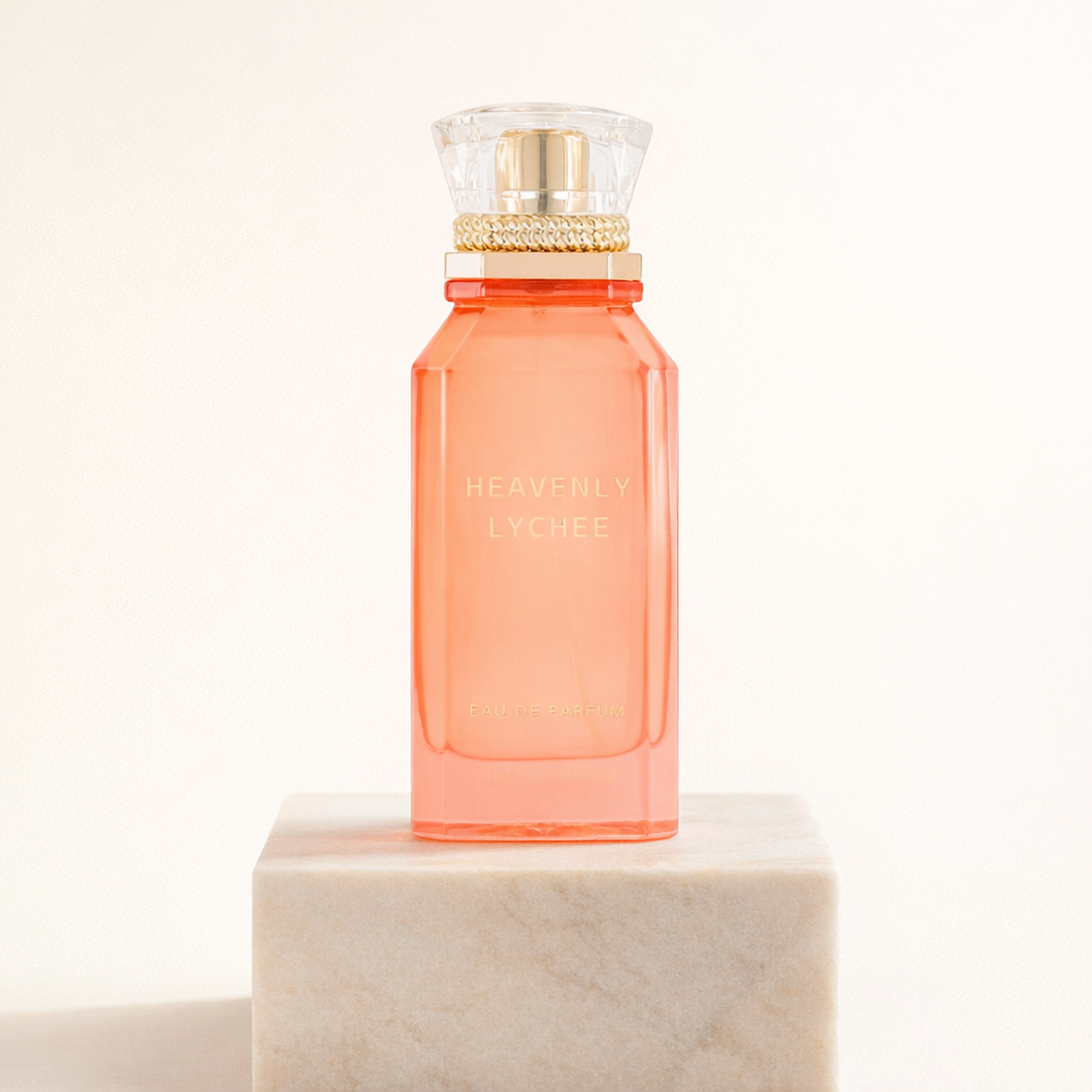 Gulf Orchid Heavenly Litchee EDP upright pedestal gallery showcase