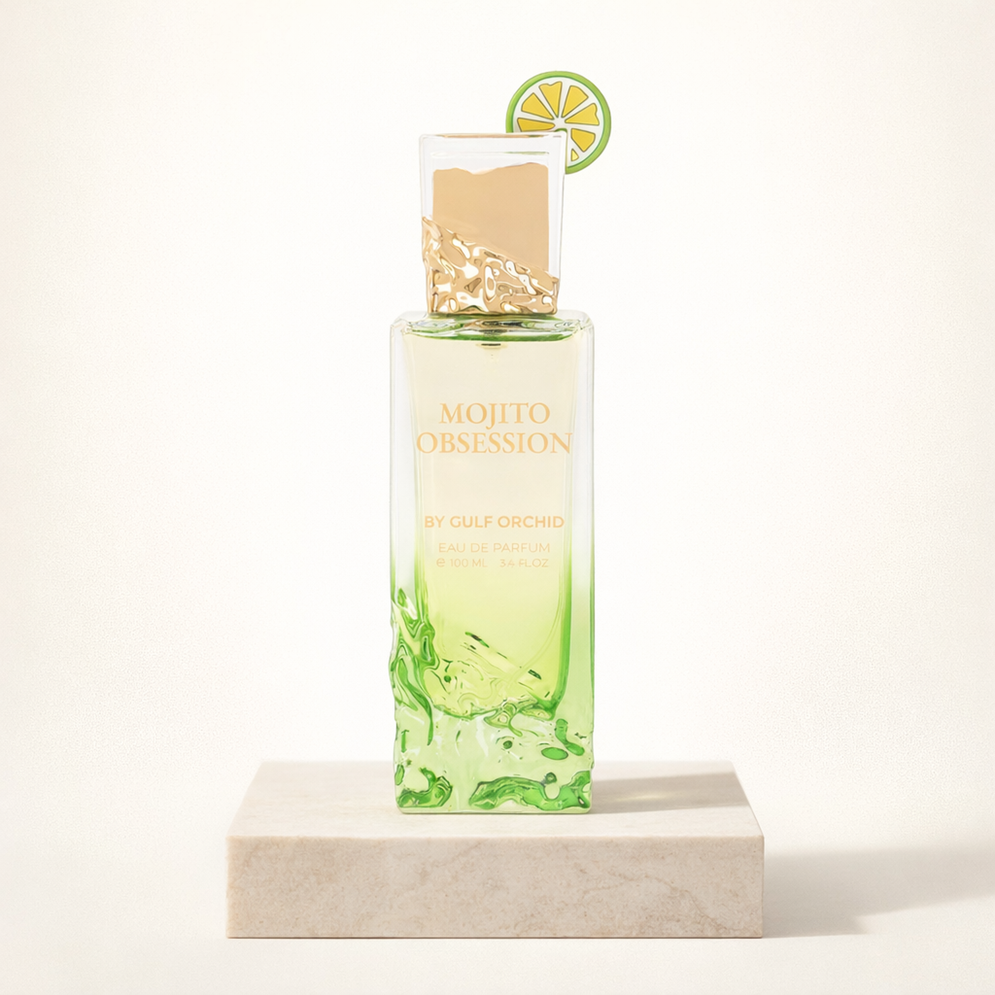 Gulf Orchid Mojito Obsession EDP upright pedestal gallery showcase