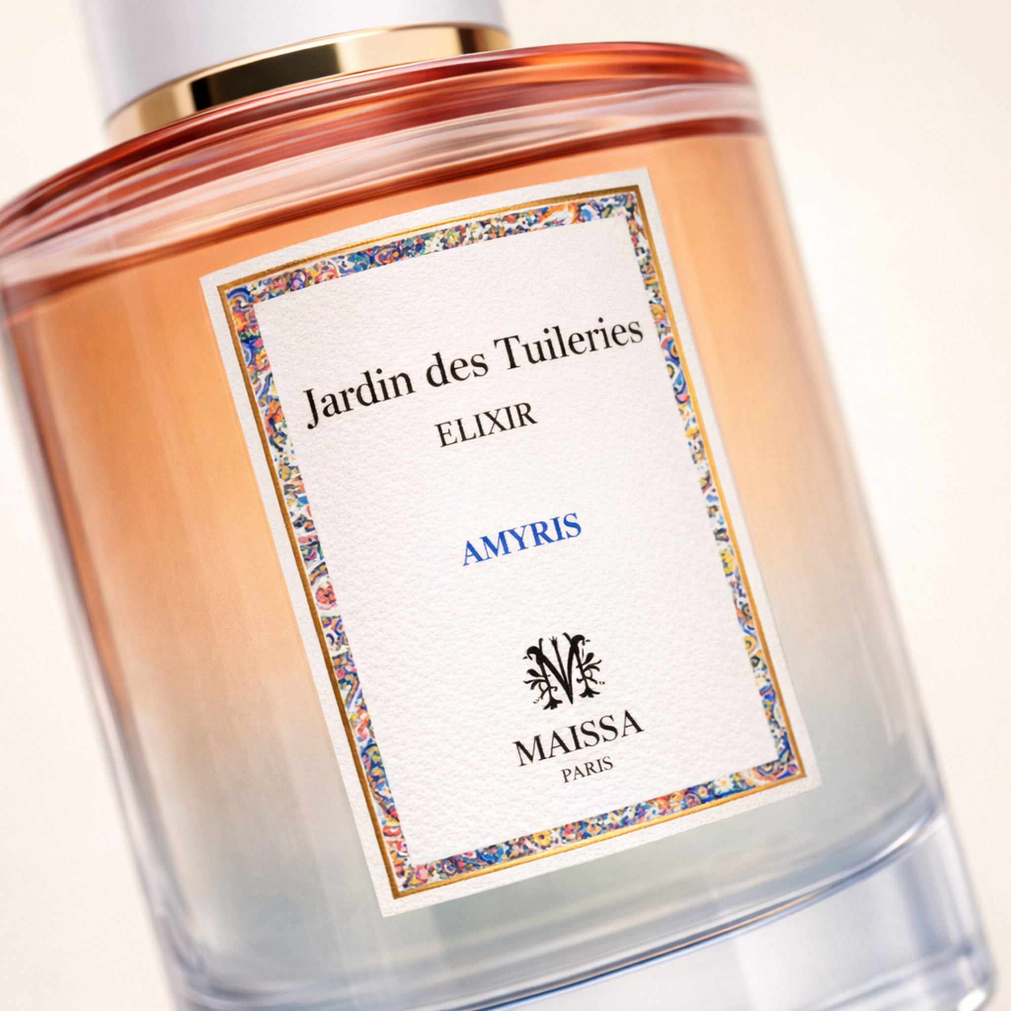 Maissa Jardin Des Tuileries Elixir Amyris EDP macro label detail gallery showcase