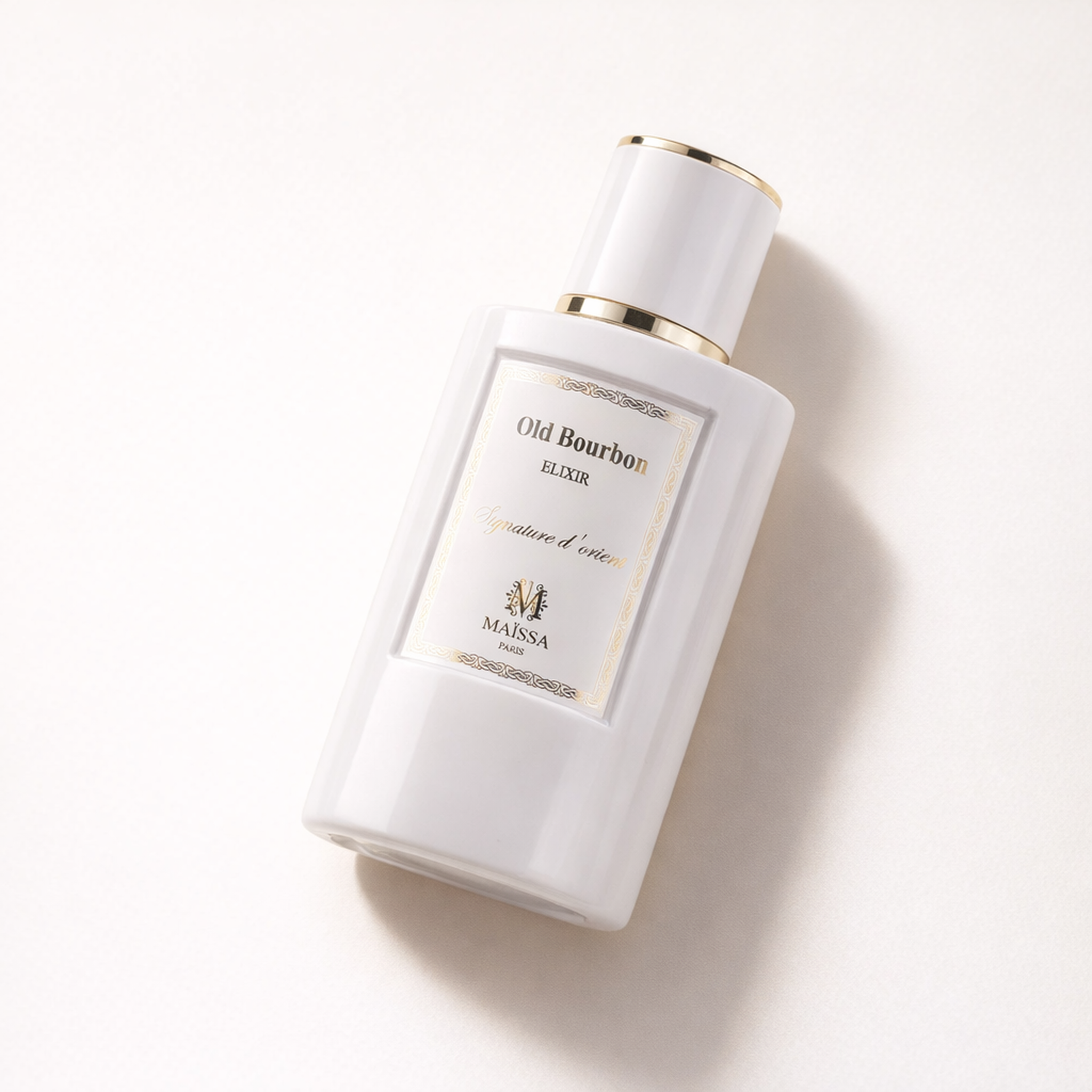 Maissa Oud Bourbon Elixir EDP angled still-life gallery showcase