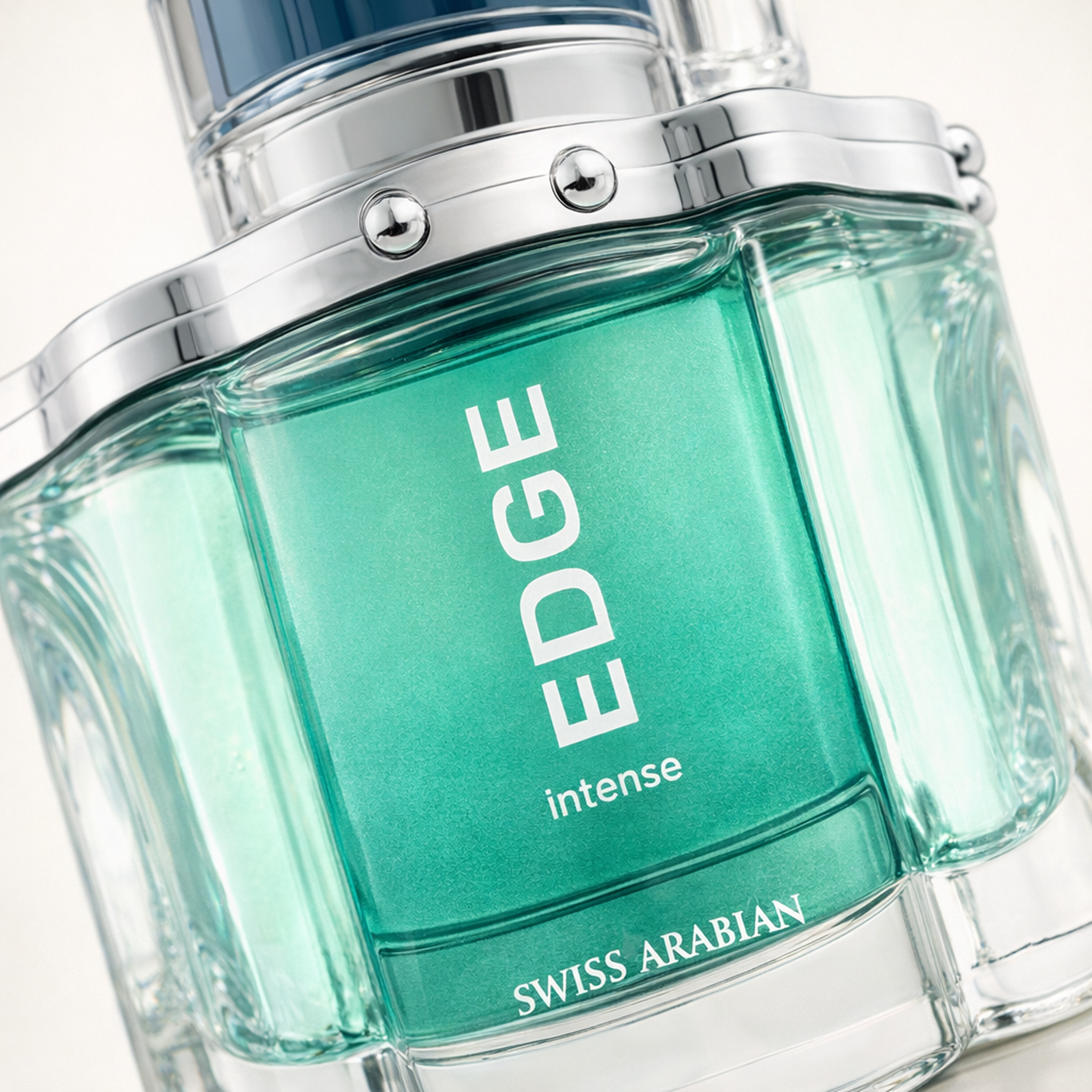 Swiss Arabian Edge Intense EDT For Men macro label detail gallery showcase
