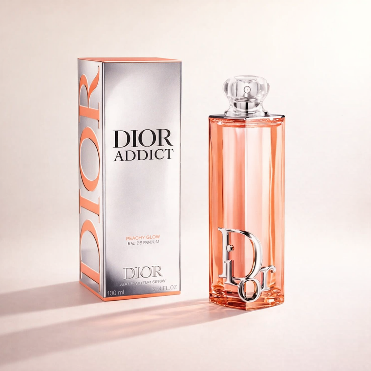 Dior Addict Peachy Glow EDP For Women packaging product shot gallery showcase