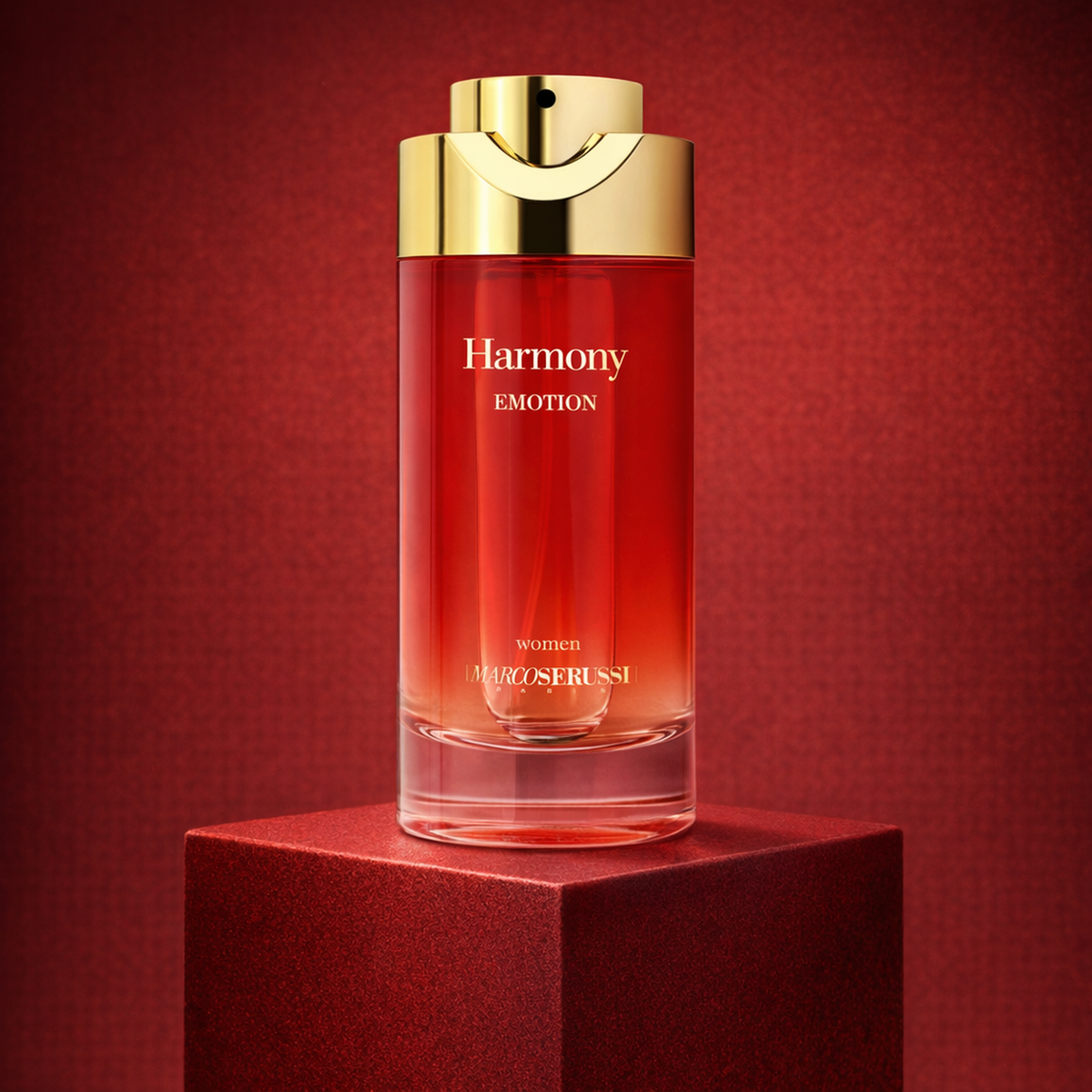 Marcoserussi Harmony EDP For Women upright pedestal gallery showcase
